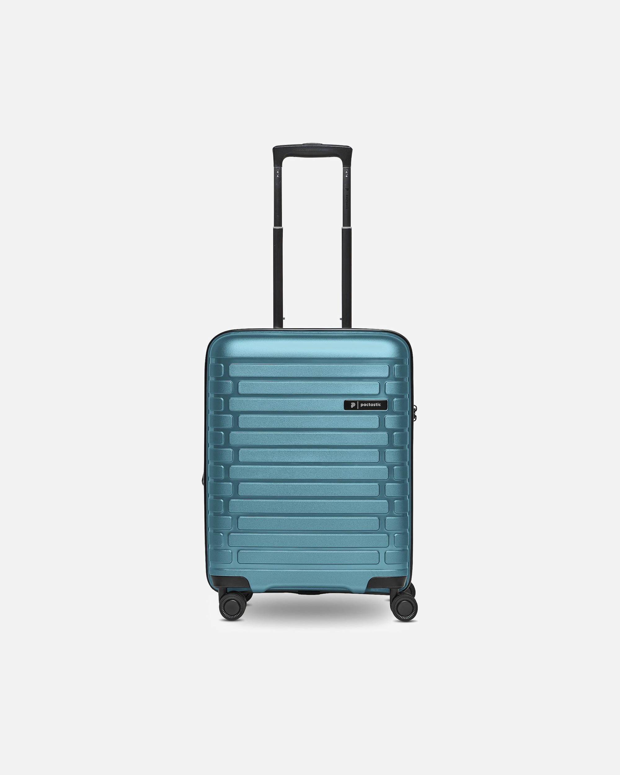 Handgepäckkoffer für Männlich Pactastic Collection 04 THE CABIN + 4 Rollen Kabinentrolley S 55 cm mit Dehnfalte ice blue-metallic