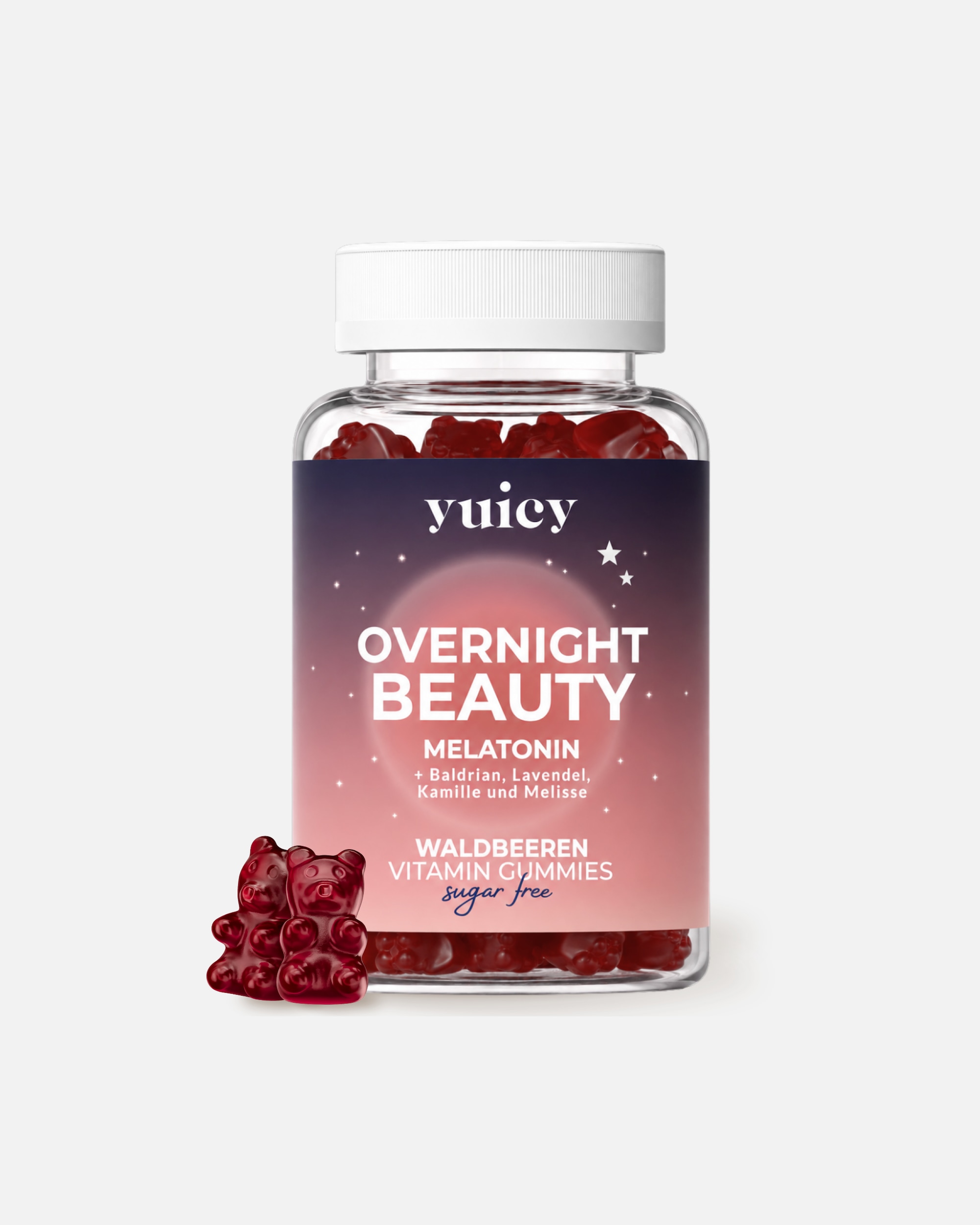 Vitamine für Unisex yuicy Overnight Beauty – Melatonin Gummibärchen für besseren Schlaf & Entspannung 60 Stk.