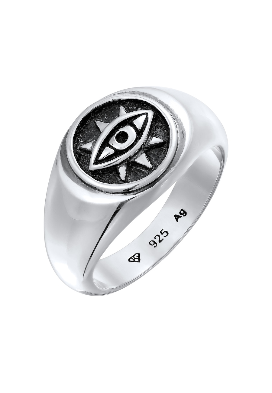 KUZZOI Evil Eye Siegelring 925 Sterling Silber 60 Herren