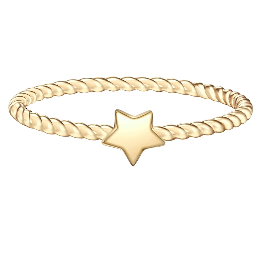 Glanzstücke München Ring Stern Sterling Silber in Gelbgold 58 Damen