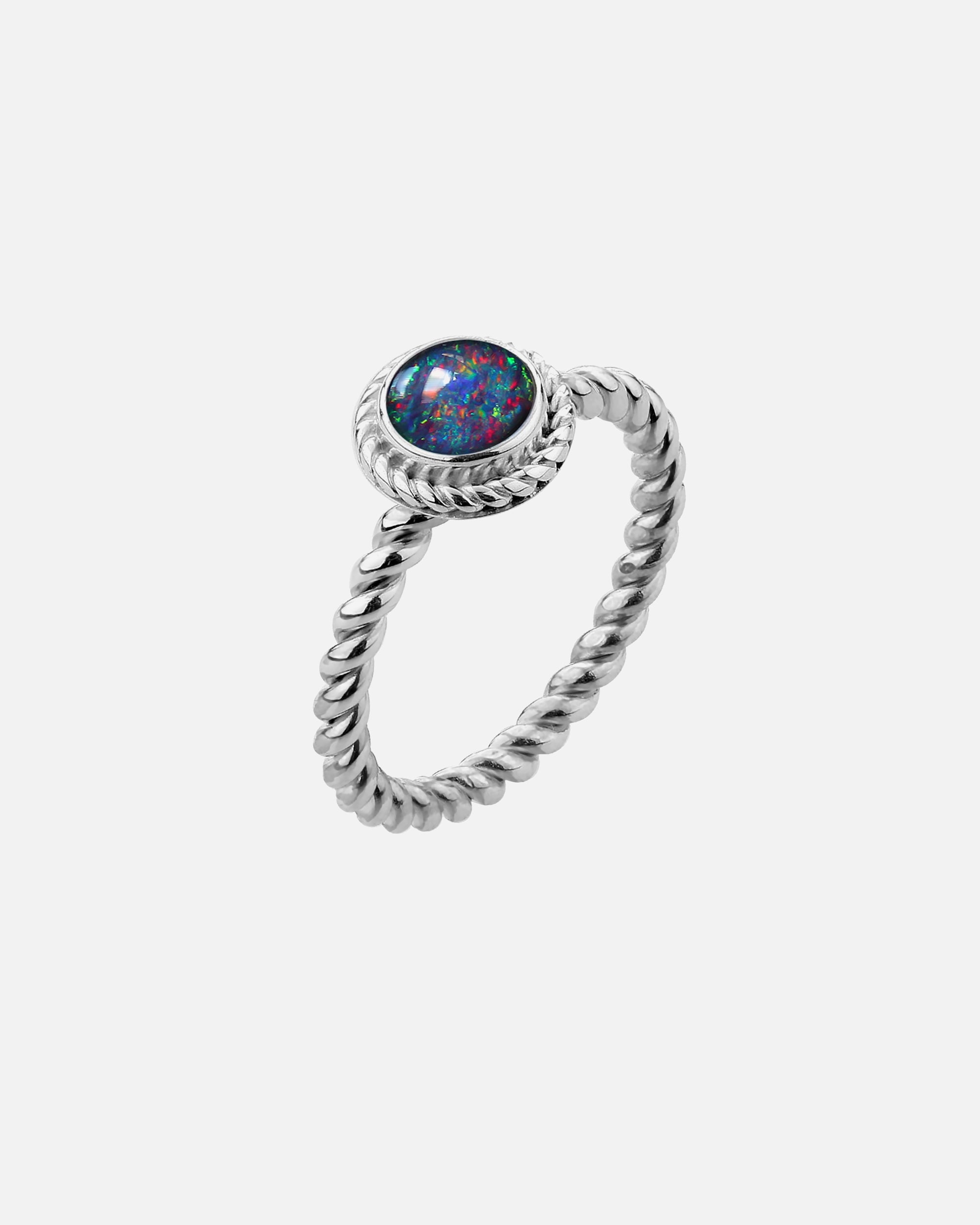 Ring für Weiblich Nenalina Tripletten-Opal Geburtsstein Oktober Boho 925 Silber 52