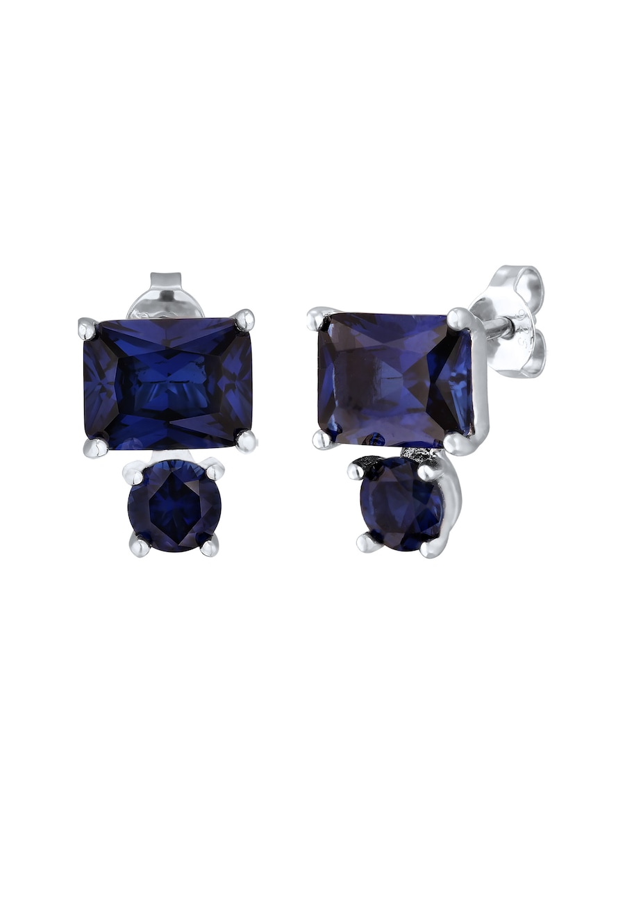 Elli PREMIUM Ohrstecker Saphir Dunkelblau 925 Sterling Silber OneSize Damen