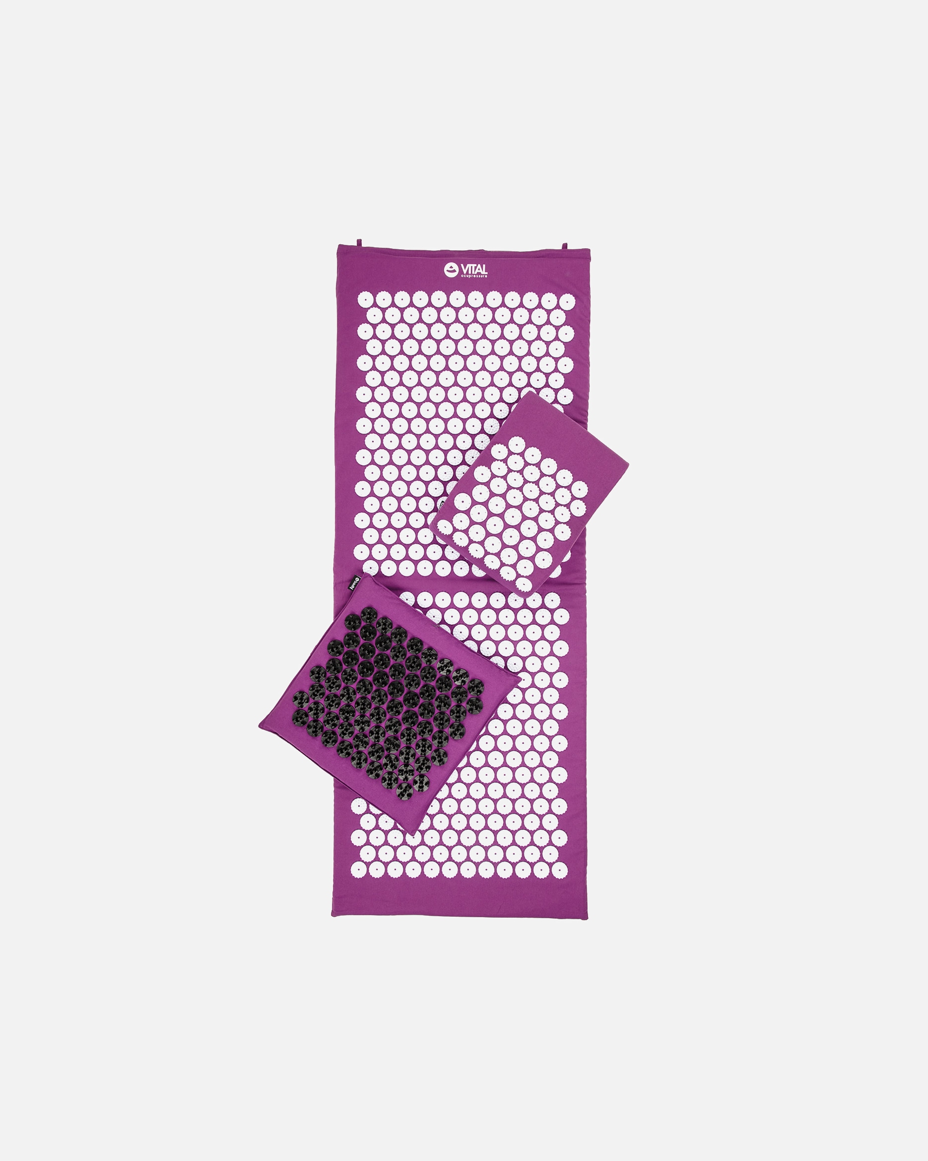 Massagezubehör für Unisex bodhi Vital Akupressur DELUXE-Set XL aubergine, Matte, Kissen, Fußmatte SOFT & Tasche XL | Aubergine | Soft