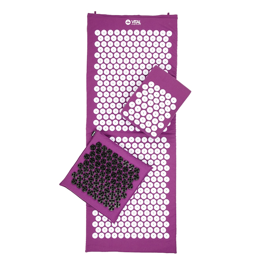 bodhi Vital Akupressur DELUXE-Set XL aubergine, Matte, Kissen, Fußmatte SOFT & Tasche | Aubergine Soft