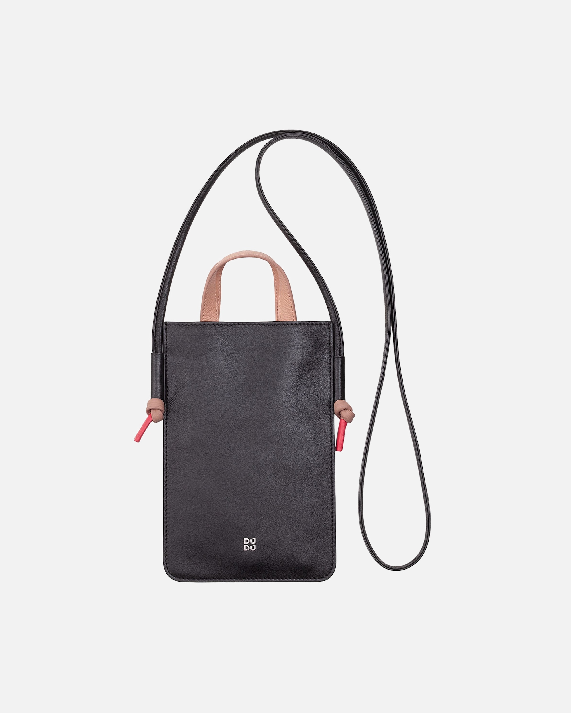 Handy Accessoire für Männlich DuDu Faro Handytasche Leder 13 cm schwarz rose