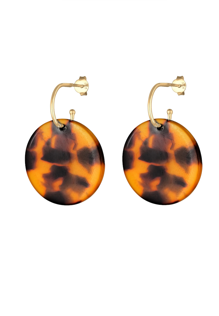 Elli Hänger Creole Geo Plättchen Leo Look 925 Silber OneSize Damen