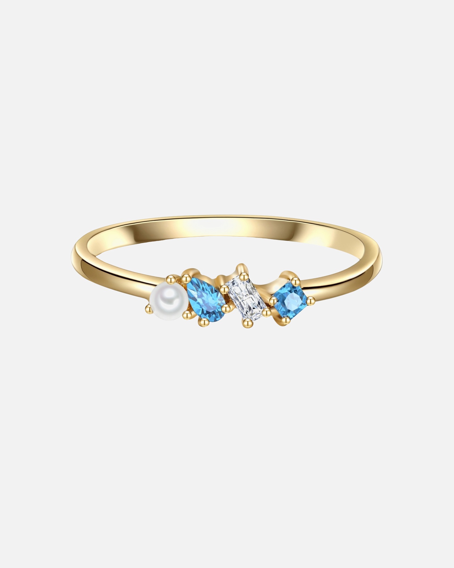 Ring für Weiblich Glanzstücke München Ring Sterling Silber Zirkonia Süßwasser-Zuchtperle in Gelbgold 48