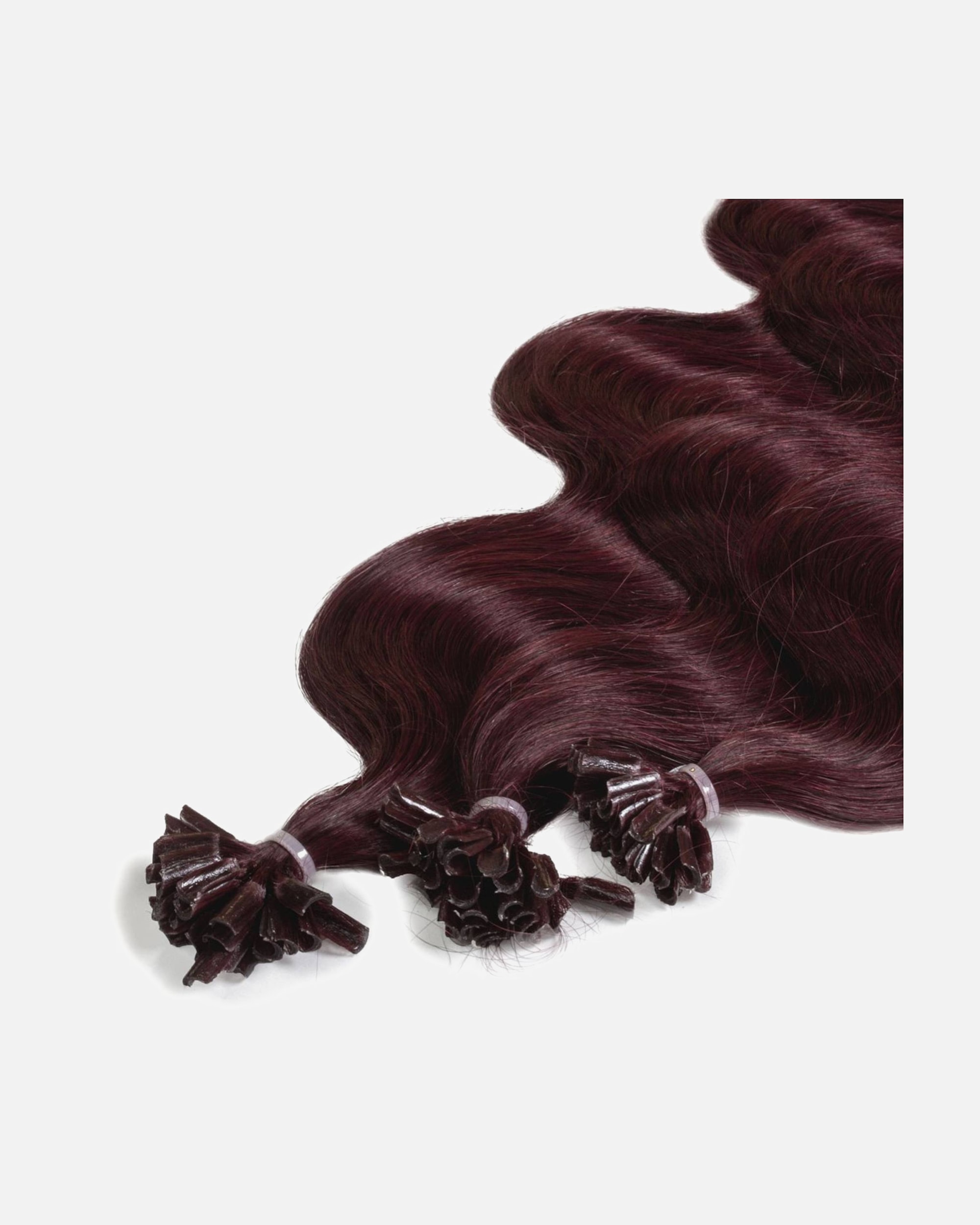 Extensions für Weiblich hair2heart Bonding Extensions Premium Echthaar #55/66 Hellbraun Intensiv Violett-Intensiv 0,8g 60cm