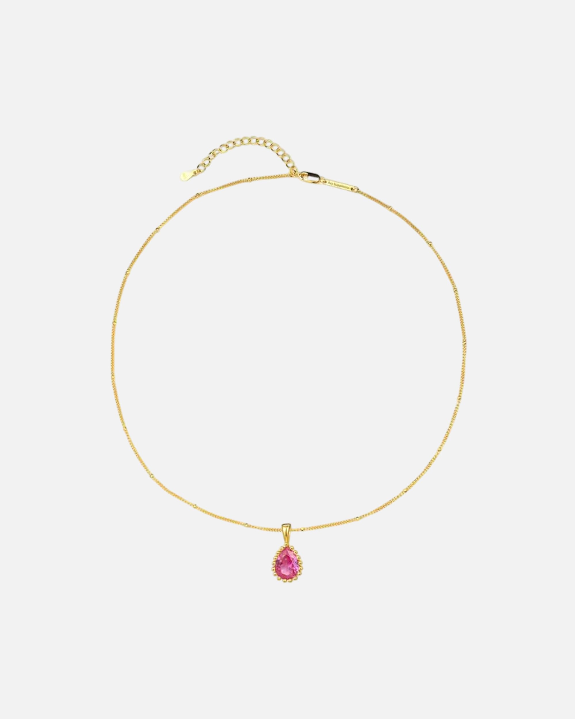 Halskette für Weiblich Hey Happiness Default Brand Line July Geburtsstein Halskette aus 925 Sterling Silber Gold