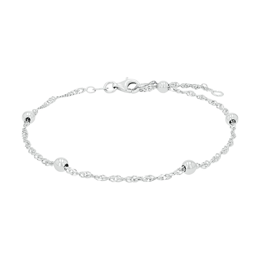 amor Fußkette Silber Weiss Damen