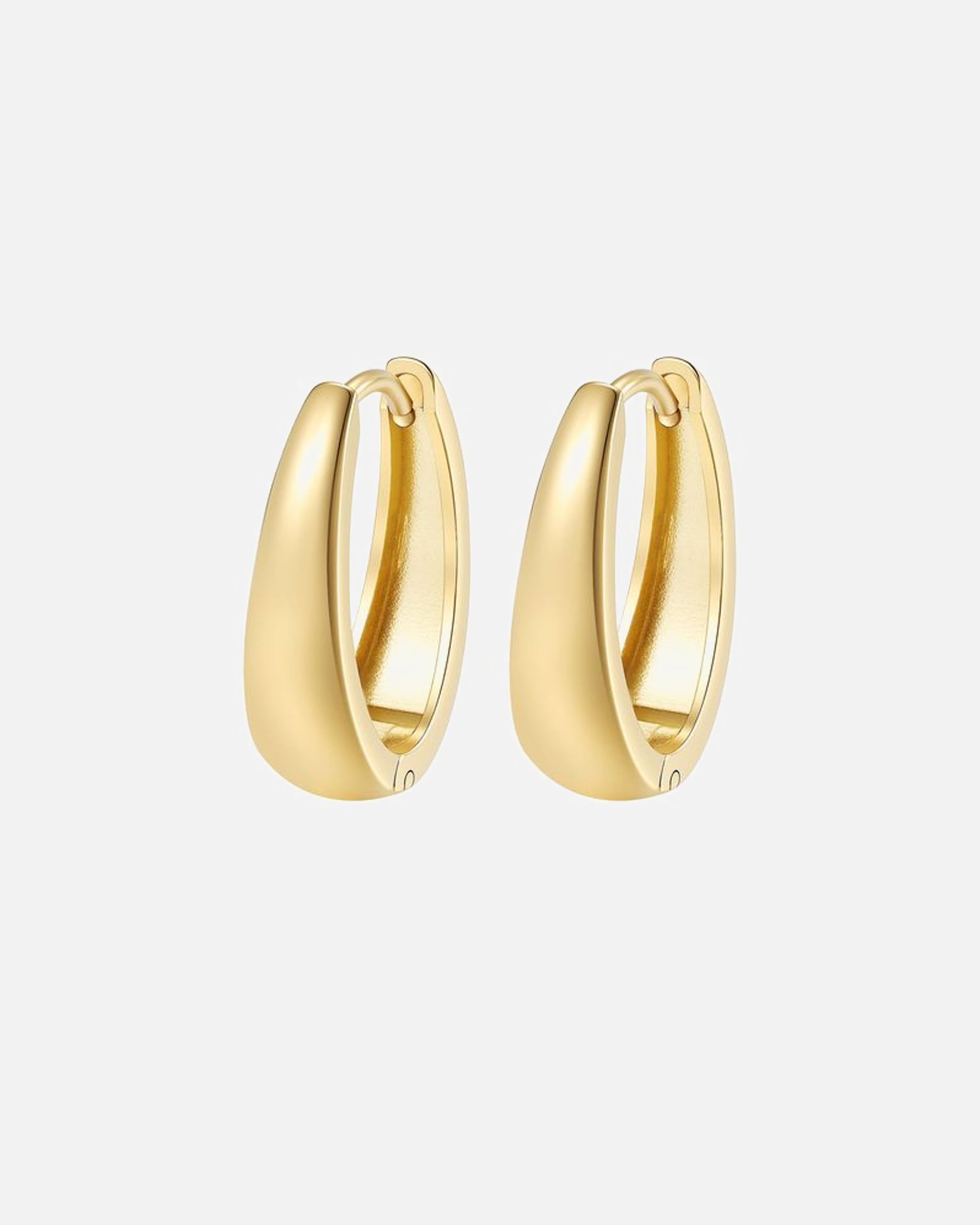 Ohrringe für Weiblich Hey Happiness Default Brand Line Statement Creolen – 18K vergoldete Edelstahl Ohrringe 10 mm
