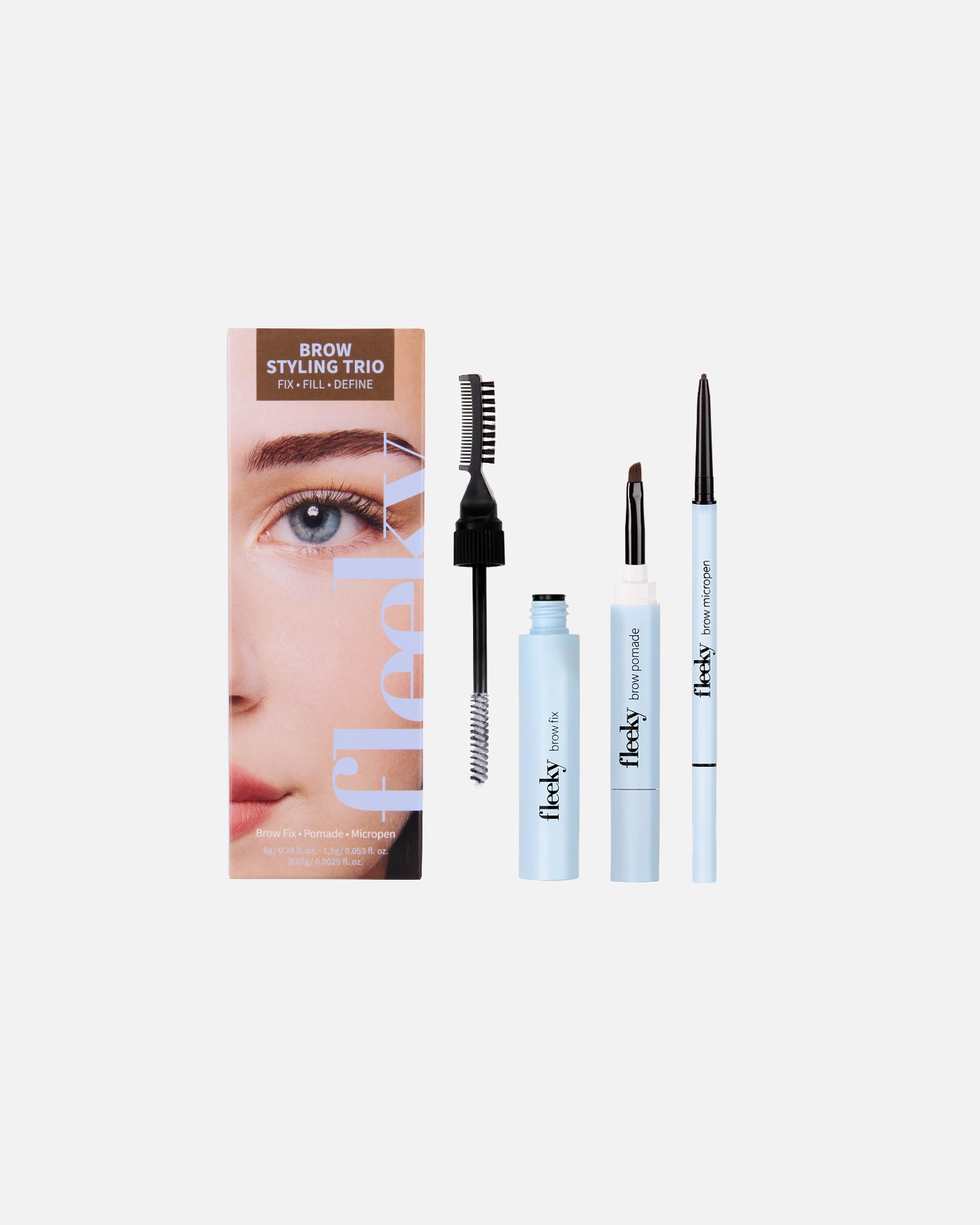 Augenbrauen Make-up Set für Unisex Fleeky Brow Set - 3-teiliges Augenbrauenset brown