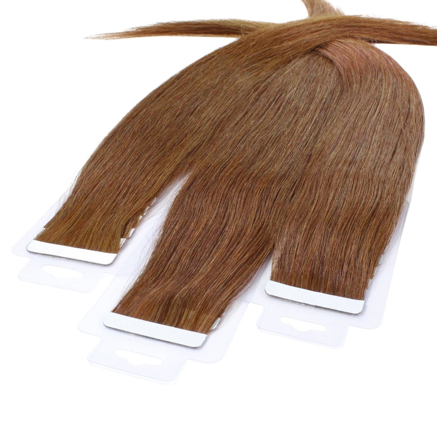 hair2heart Tape Extensions Echthaar #8/03 Hellblond Natur-Gold 50cm Braun Damen