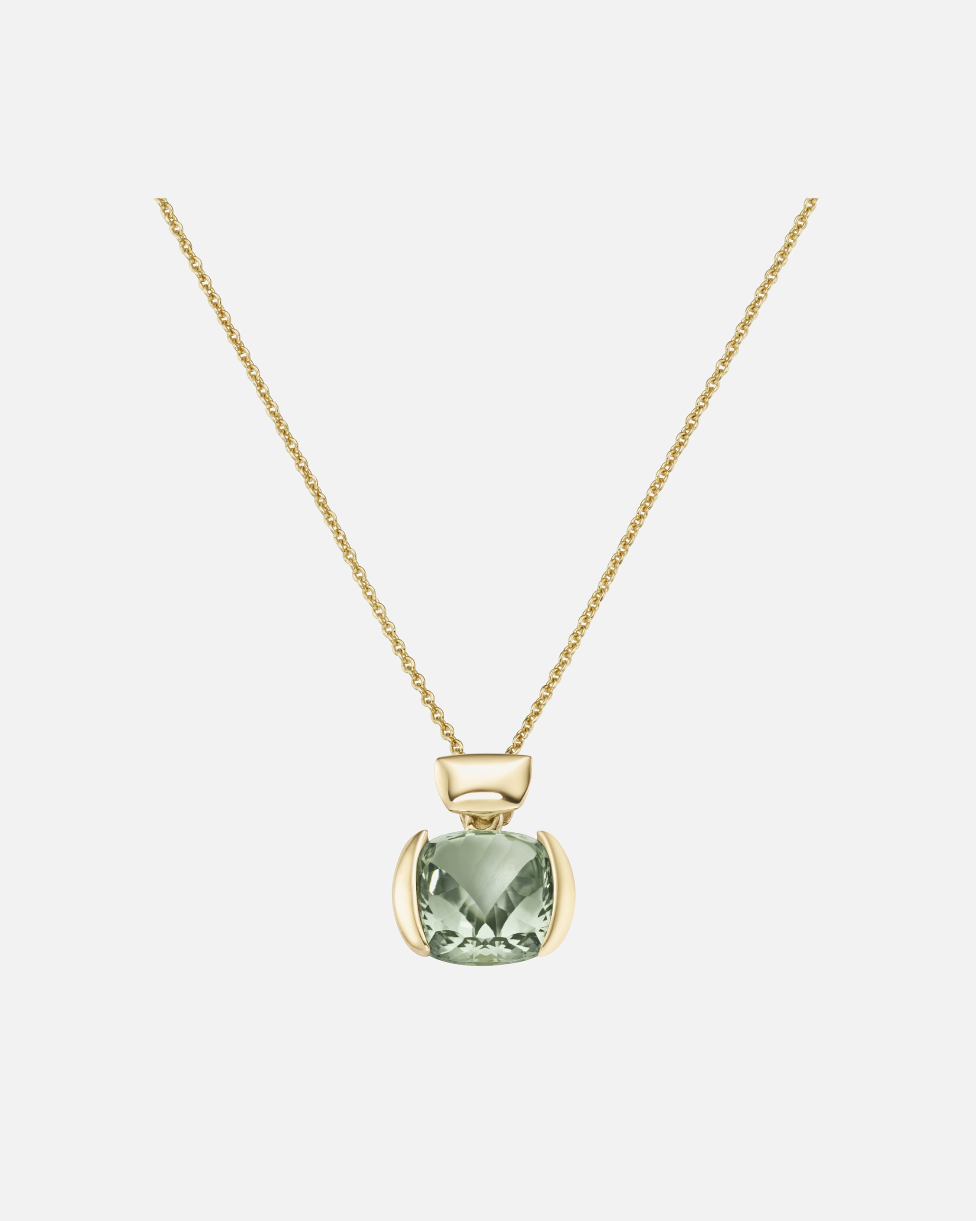 Halskette für Weiblich Luigi Merano Kette mit quadrat. / abgerundeten Edelstein Anhänger, Gold 375 45 cm