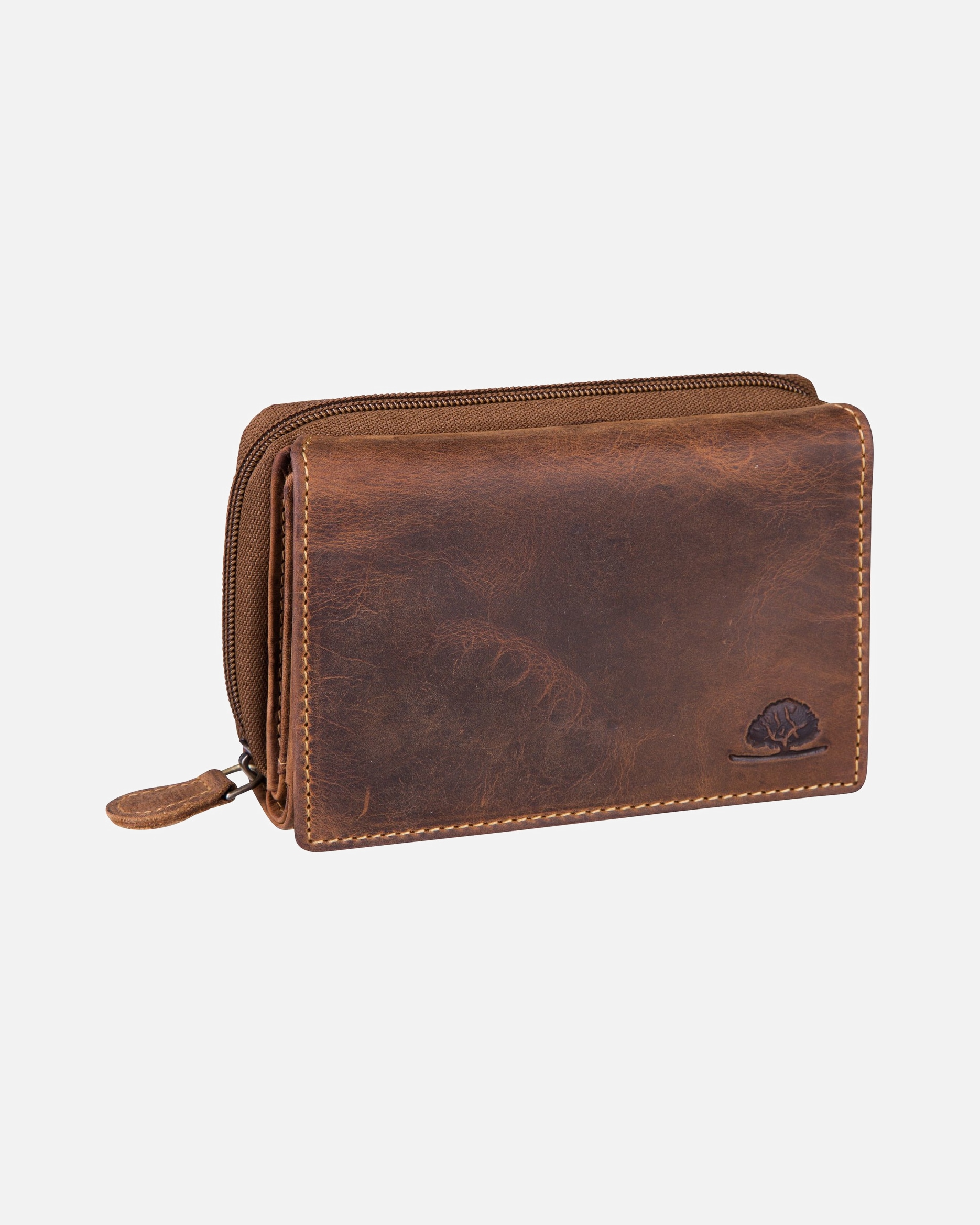 Portemonnaie für Weiblich Greenburry Geldbörse Vintage 1607 RV RFID Brown