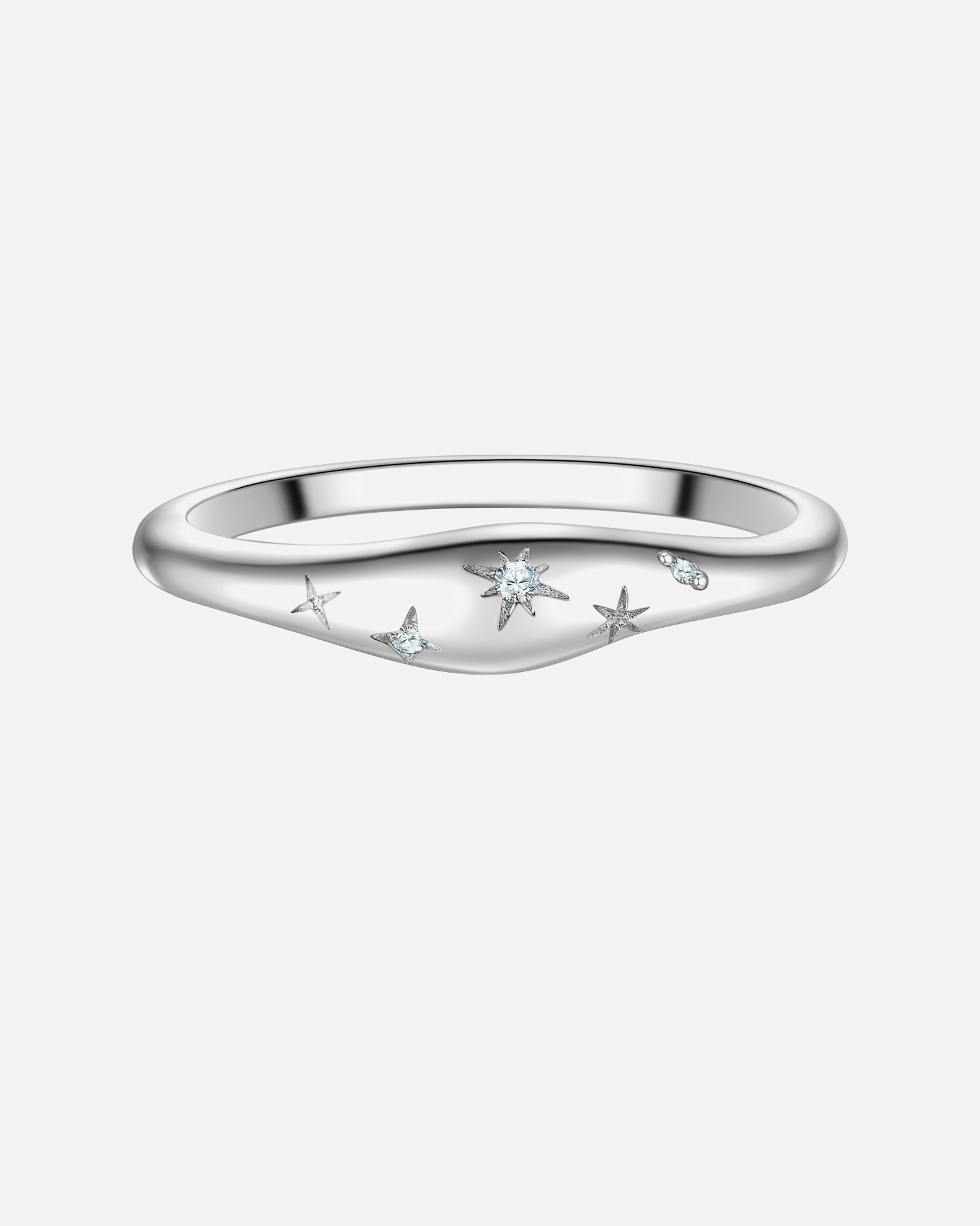 Ring für Weiblich Glanzstücke München Ring Stern aus Sterling Silber in silber mit Zirkonia 60