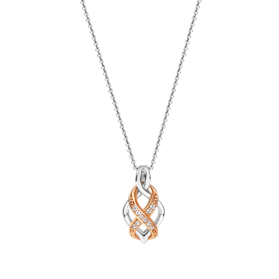 Zeeme Halskette 925/- Sterling Silber Zirkonia weiß 42+5cm Damen