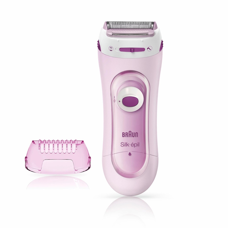 Braun Elektrischer Damenrasierer Silk-épil 5-100 mit Trimmeraufsatz, pink