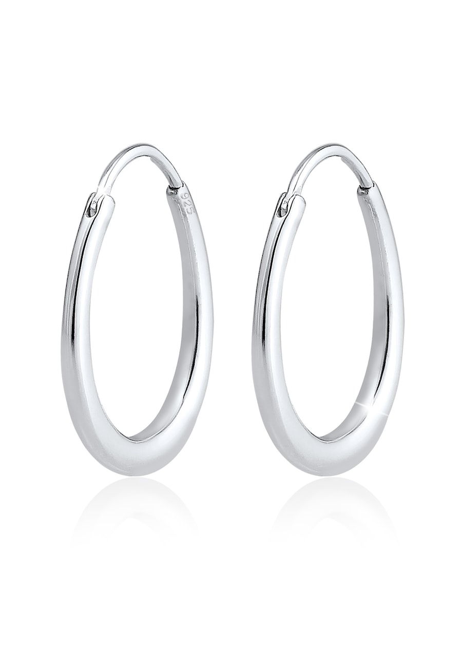 Elli Creole Hänger Geo Basic Trend Oval Cool 925 Silber silberfarben Damen