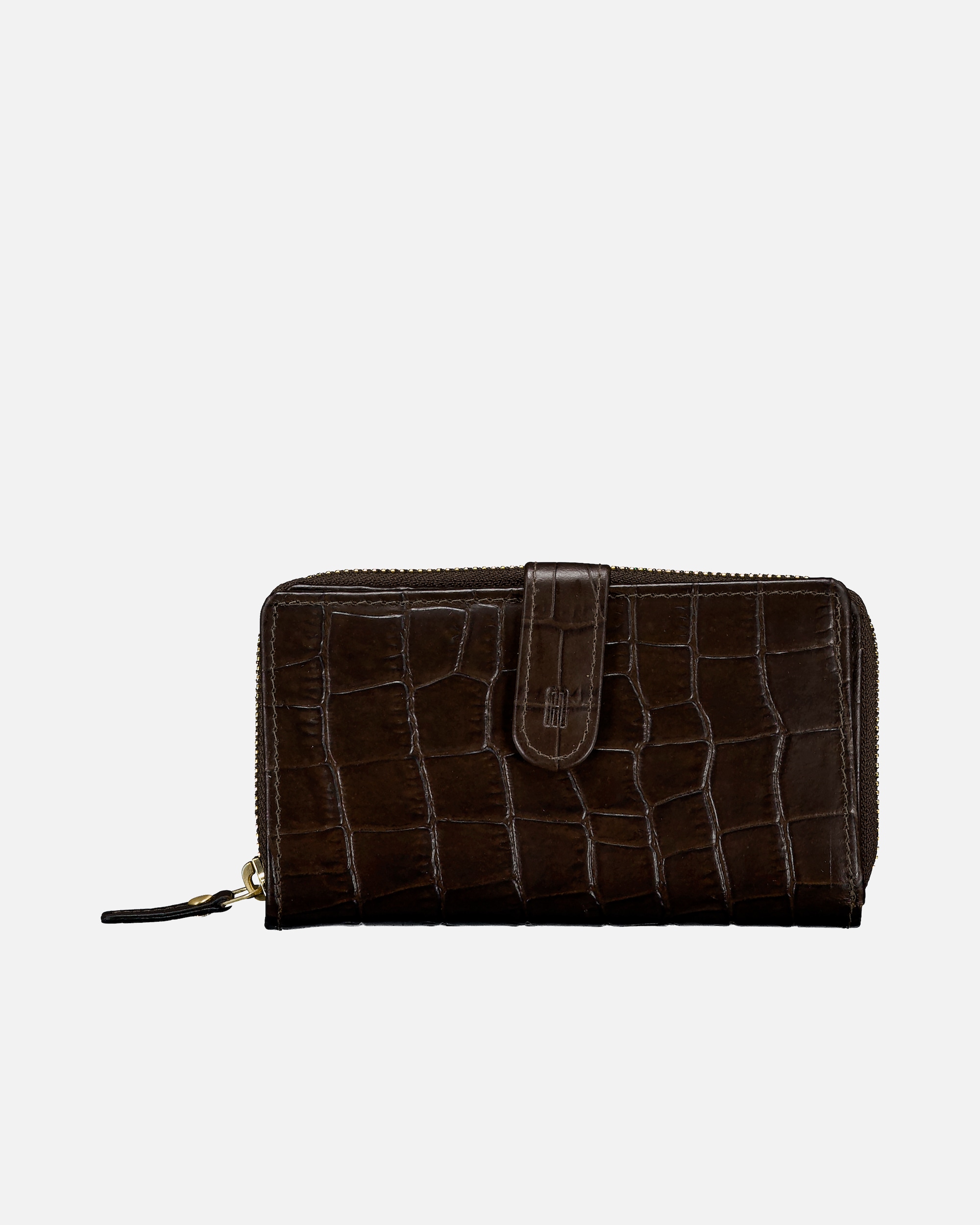 Portemonnaie für Weiblich Hausfelder Manufaktur Geldbörse Kroko mit RFID-Schutz Dark Brown