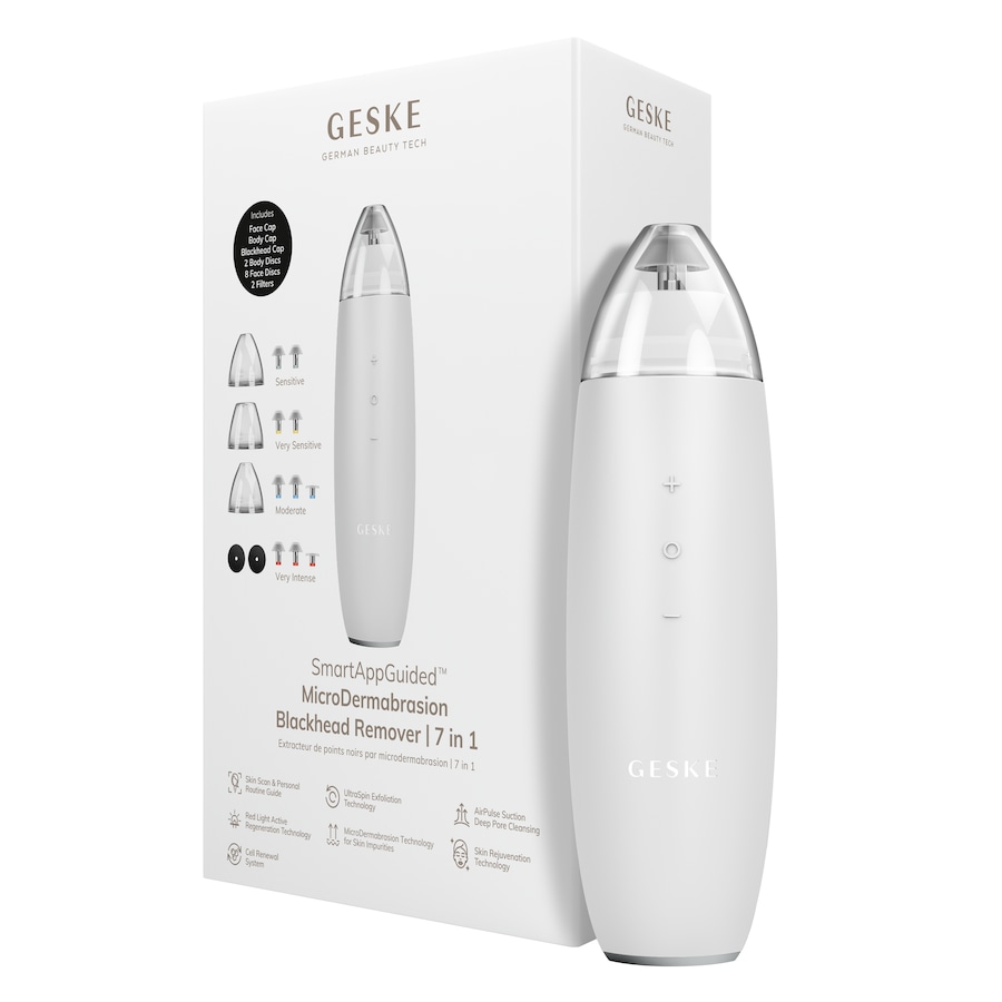 GESKE SmartAppGuided MicroDermabrasion Blackhead Remover | 7 in 1 White