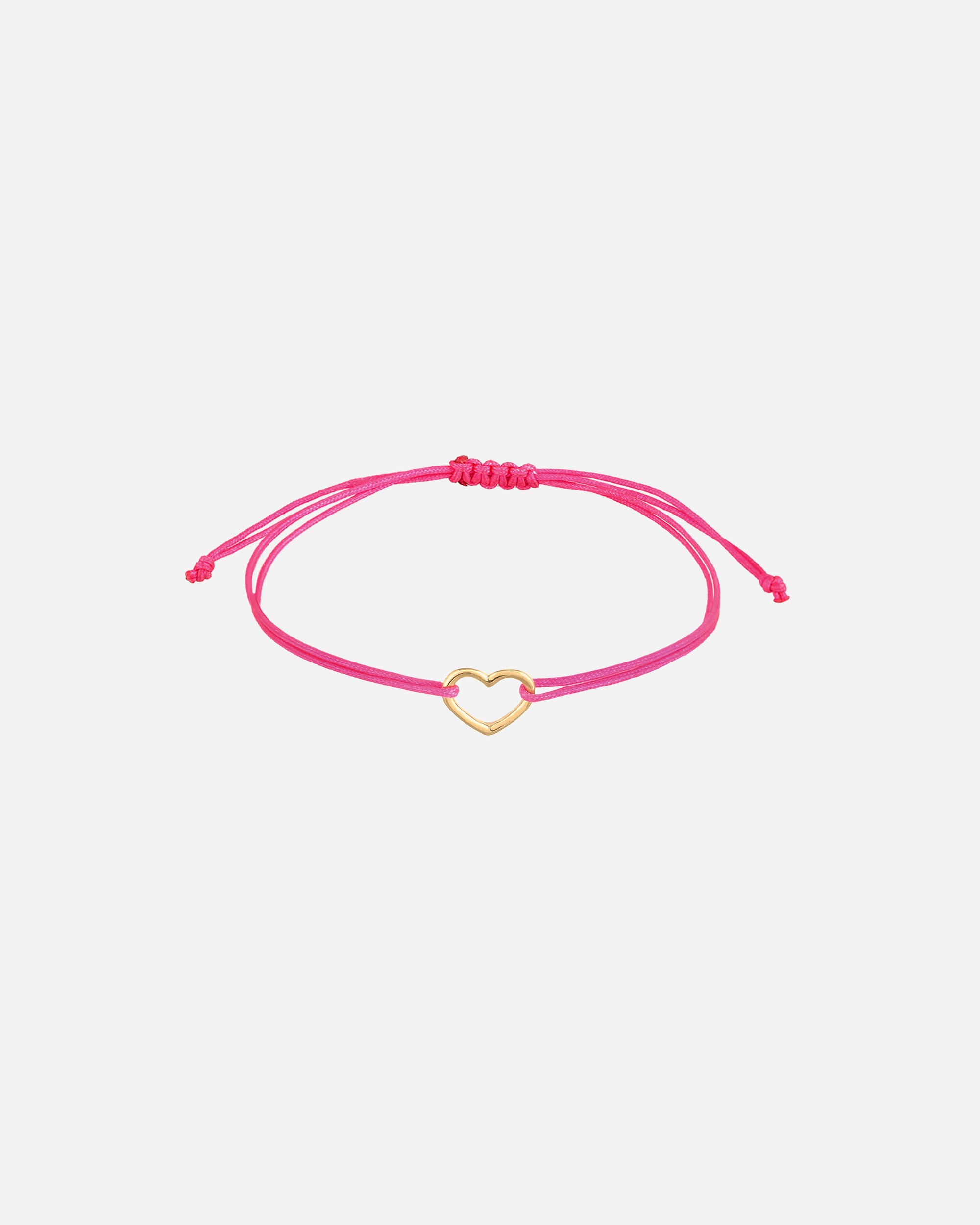 Armband für Weiblich Elli Herz Textilarmband 925 Silber vergoldet Pink