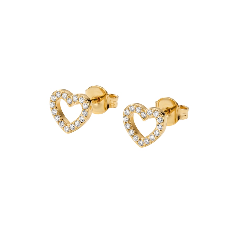 Purelei Hearts Of Love Ohrringe 100% Edelstahl Gold Hellbraun