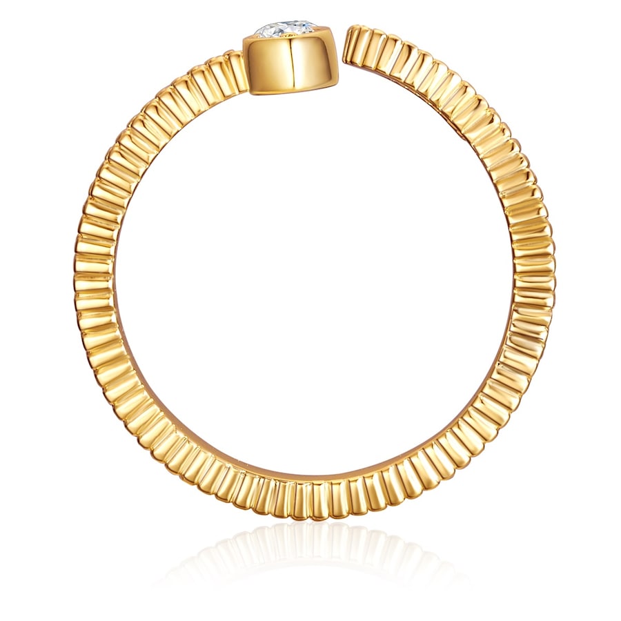 Lulu & Jane Ring Schlange aus Metall in Gelbgold mit verziert Kristallen von Swarovski 58 Damen