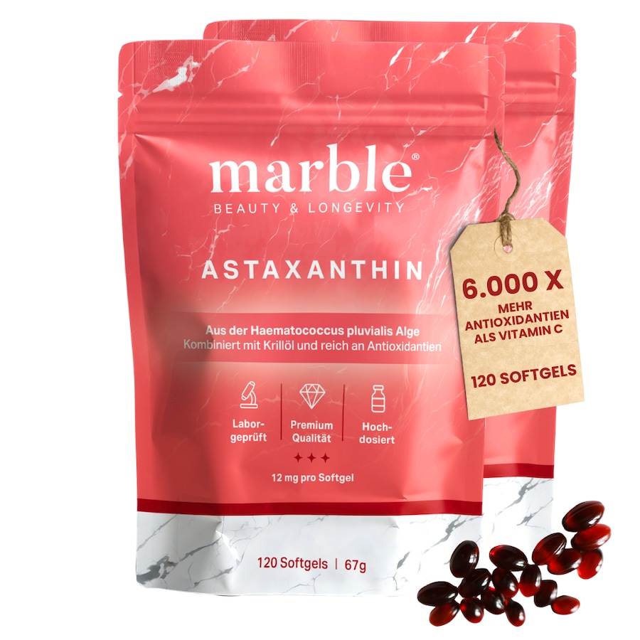 marble Astaxanthin 12 mg + Krillöl – hochdosiert - 2er Pack 134 g Rosegold