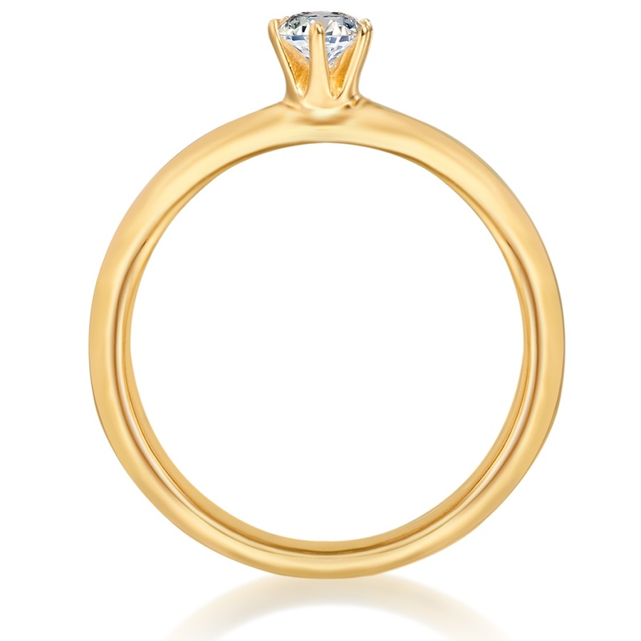 Trilani Ring Sterling Silber Zirkonia in Gelbgold 52 Damen