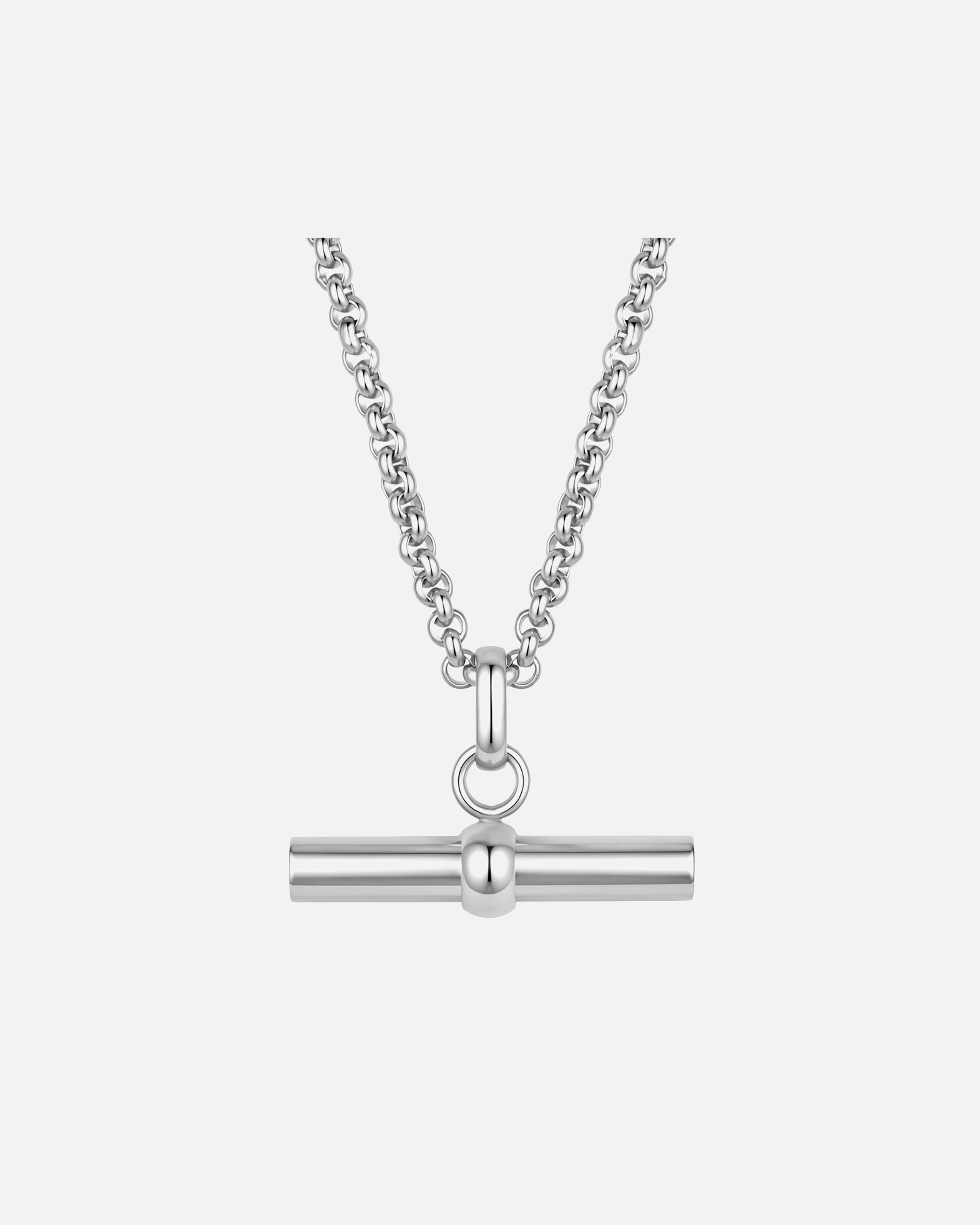Halskette für Weiblich Lulu & Jane Halskette T-Bar aus Edelstahl in Silber 50,0 cm Basiskette + 5,0 cm Verlängerung