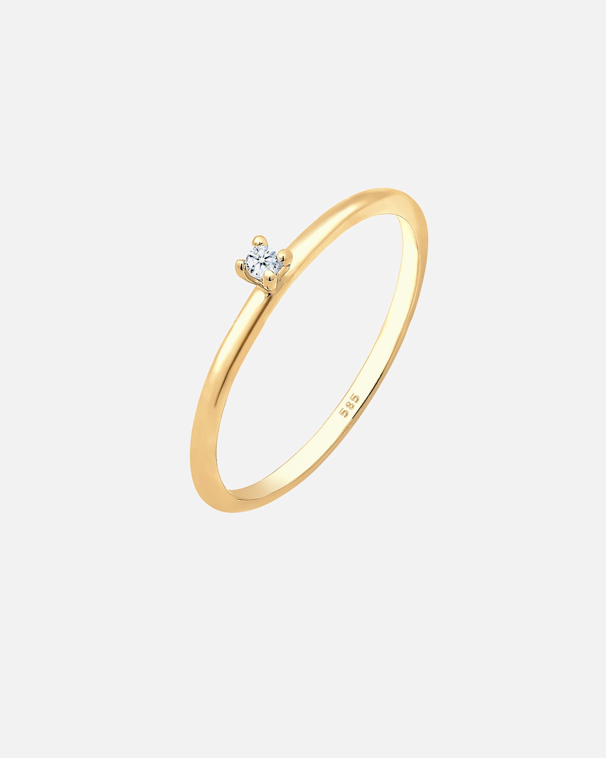 Ring für Weiblich Elli DIAMONDS Verlobung Solitär Diamant (0.015 ct.) 585 Gelbgold 52