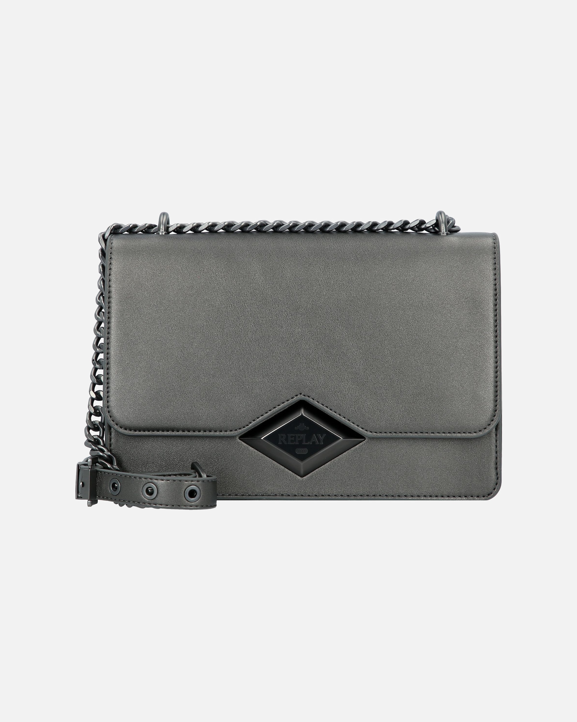 Clutch für Weiblich Replay Schultertasche gun metal