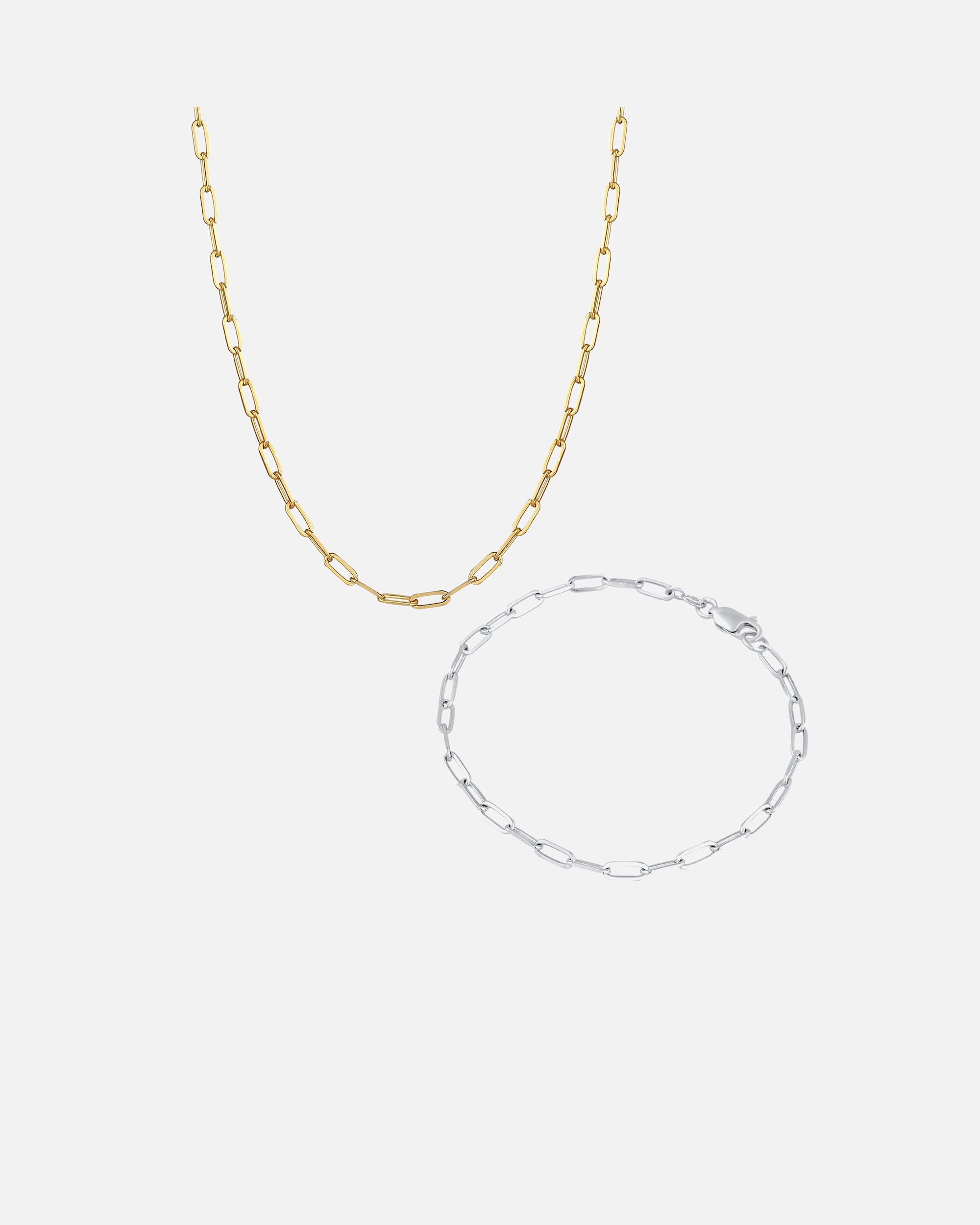 Schmuckset für Weiblich Elli Kette Armband Bicolor 925 Sterling Silber vergoldet Zweifarbig