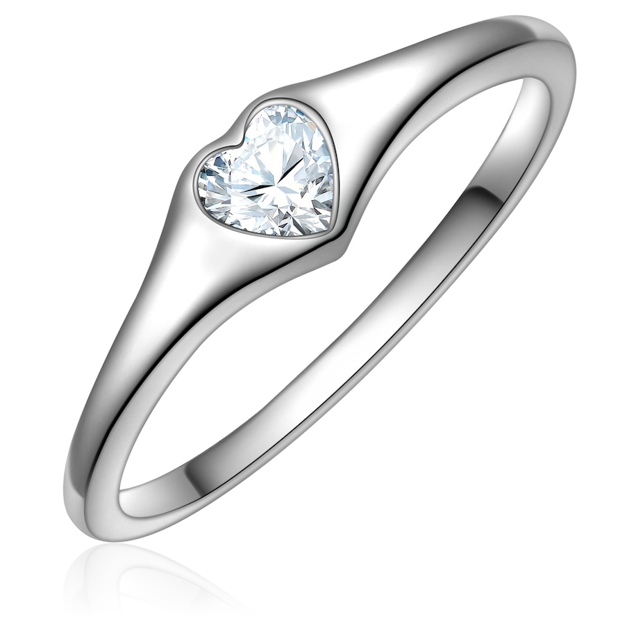 Trilani Ring Herz aus Sterling Silber in silber mit Zirkonia 50 Damen