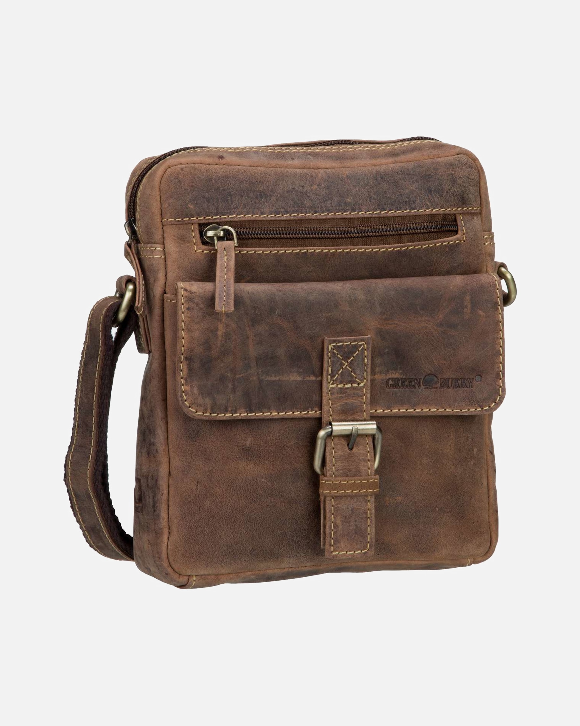 Umhängetasche für Männlich Greenburry Bodybag Vintage Sattelbraun