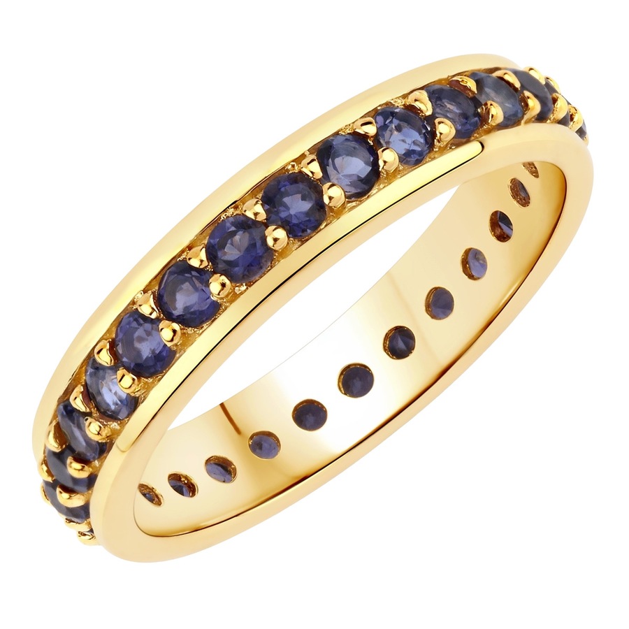 Rafaela Donata Ring Sterling Silber Iolith in Gelbgold 52 Damen