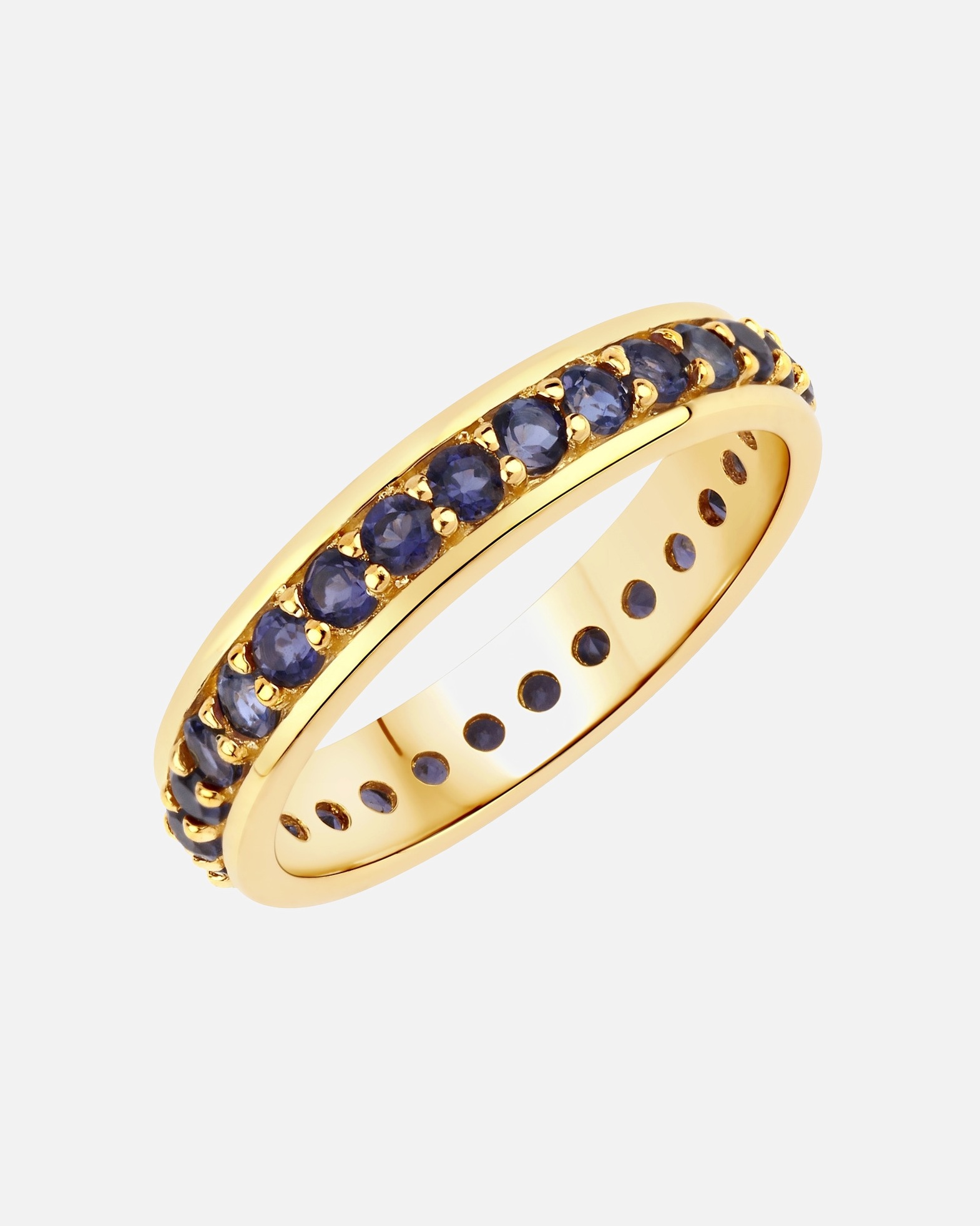 Ring für Weiblich Rafaela Donata Ring Sterling Silber Iolith in Gelbgold 56