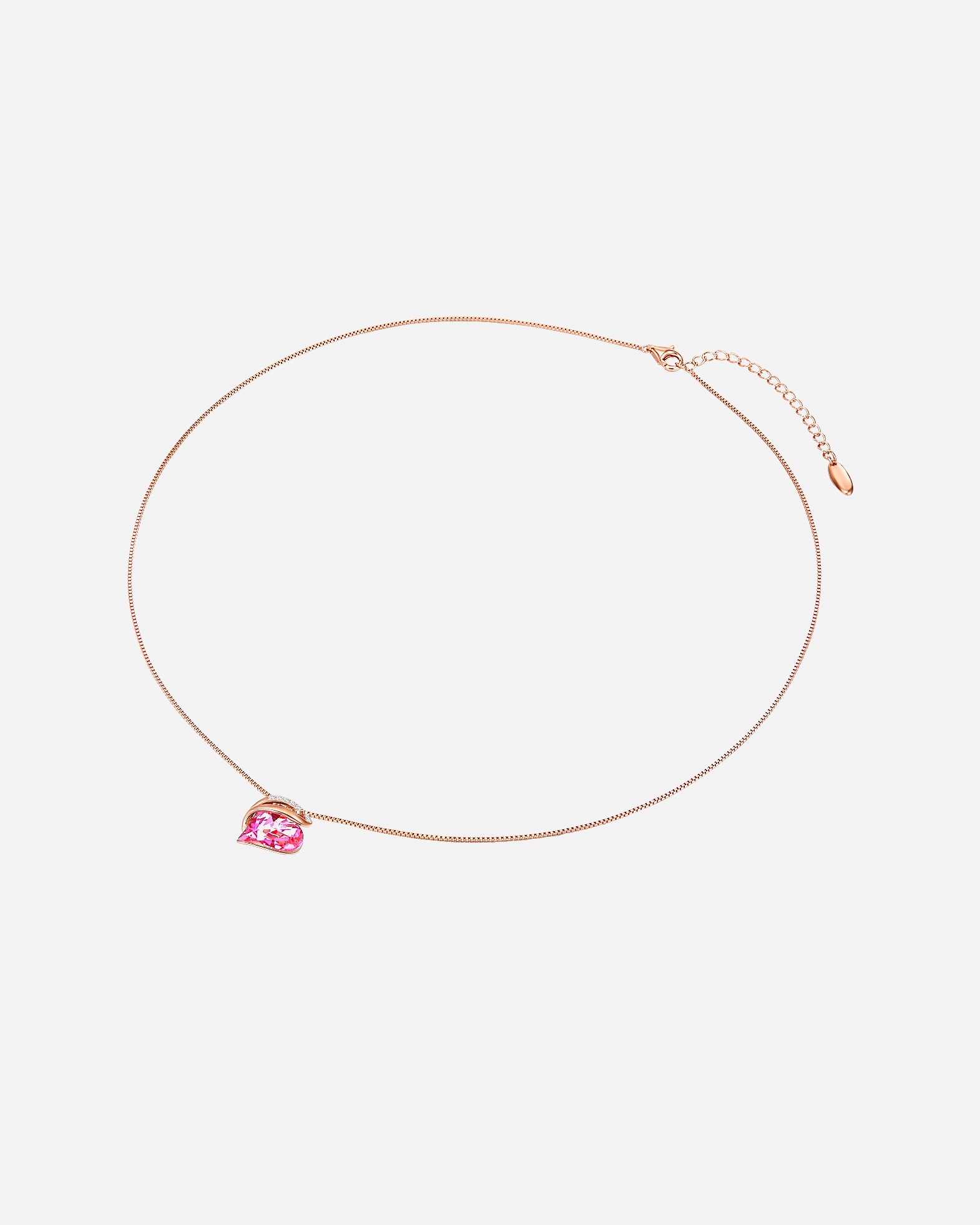 Halskette für Weiblich Rafaela Donata Halskette Herz Sterling Silber verziert mit Kristallen von Swarovski® in Roségold 45,0 cm Basiskette + 5,0 cm Verlängerung