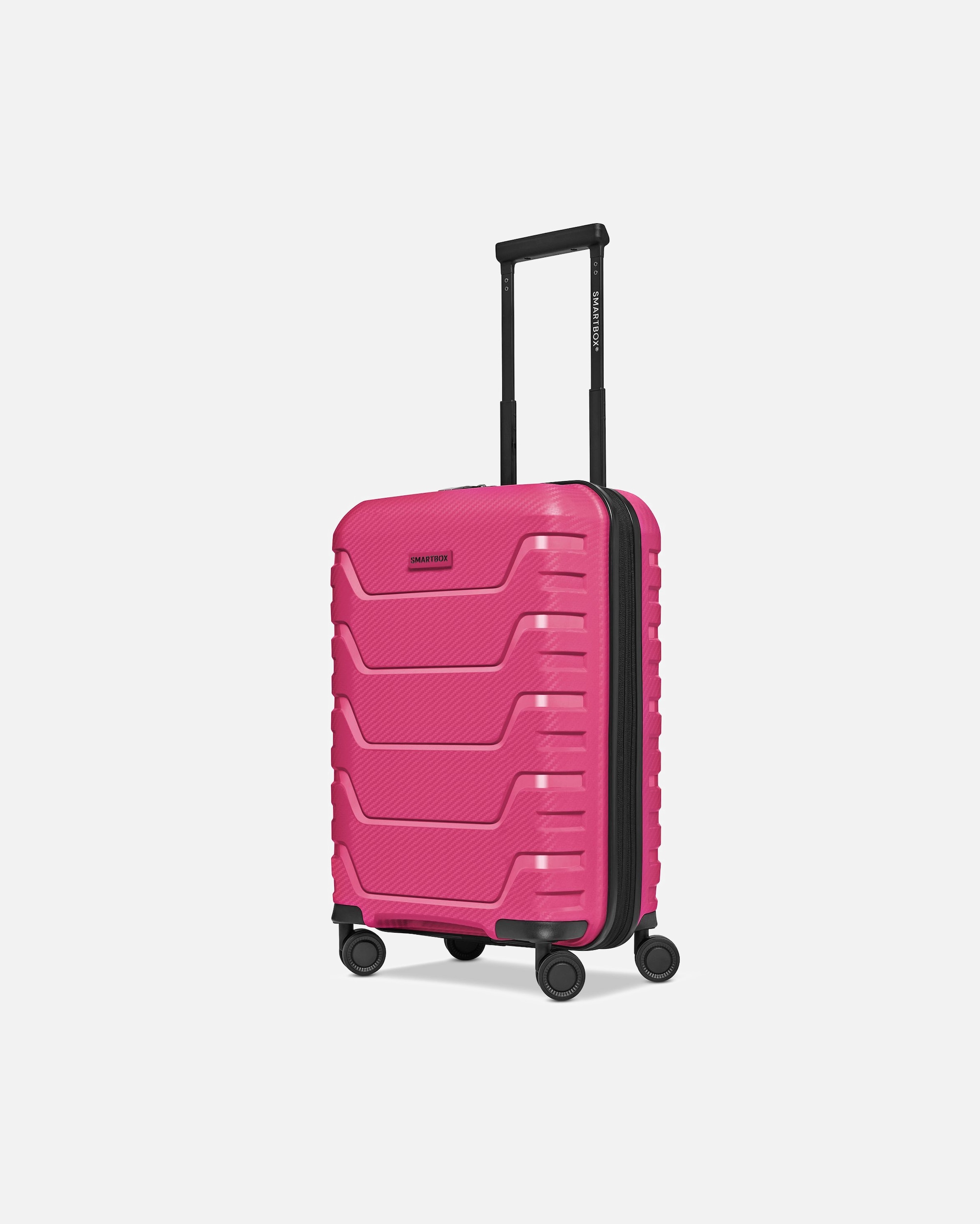 Handgepäckkoffer für Männlich Smartbox Default Brand Line Edition 01 4 Rollen Kabinentrolley 55 cm mit Dehnfalte pink