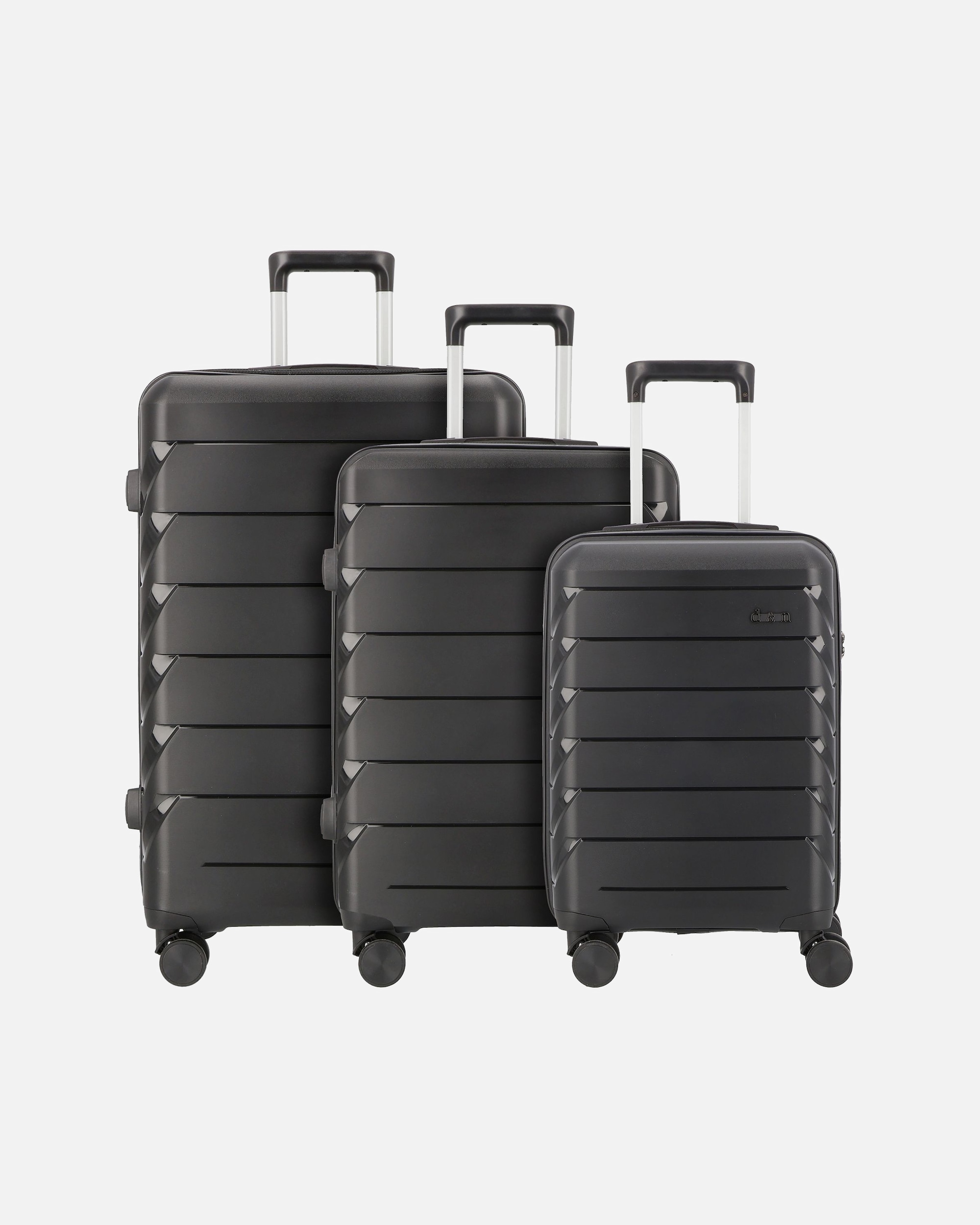 Koffer für Männlich d & n Travel Line 4100 4 Rollen Kofferset 3-teilig black