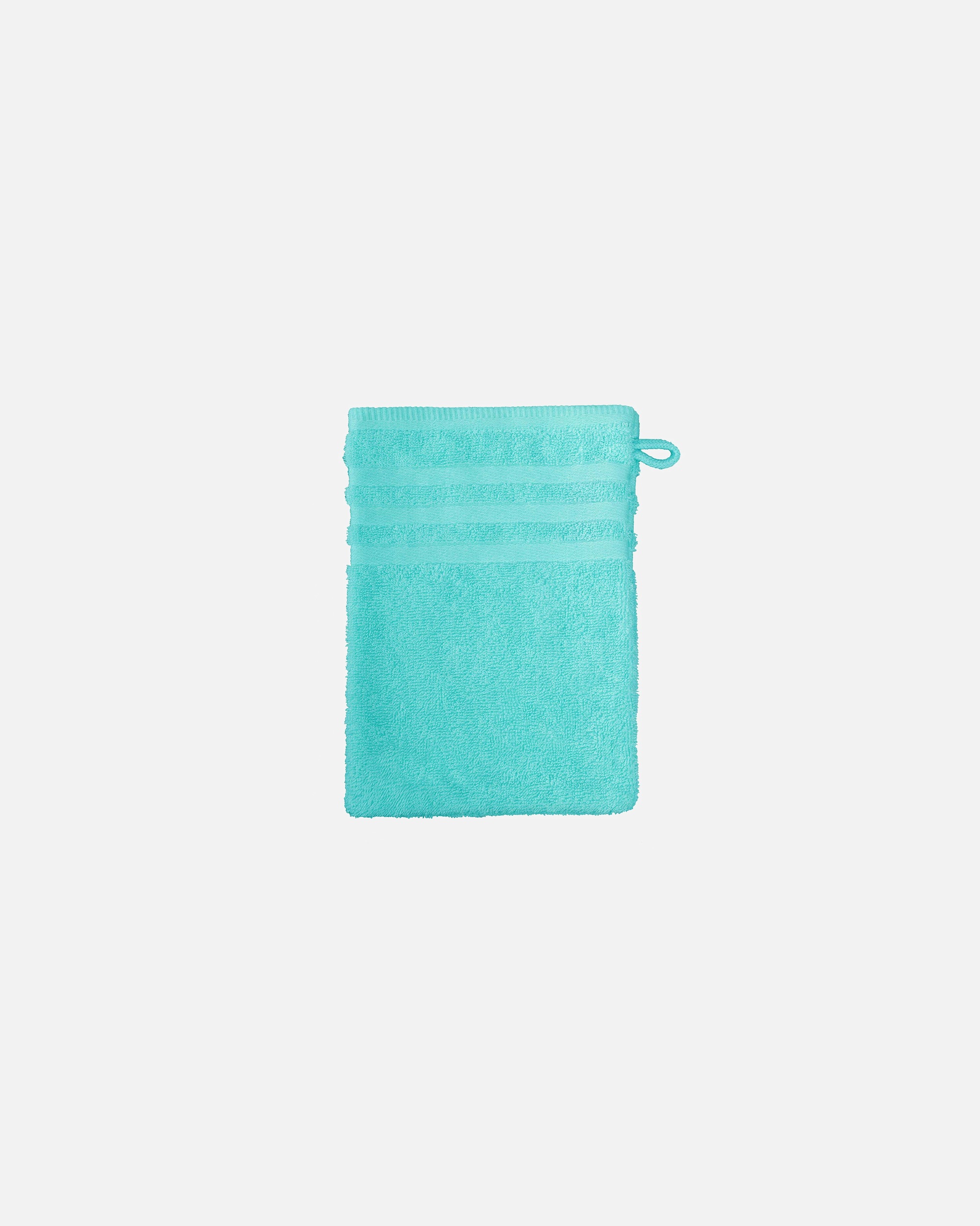 Bad-Accessoire für Unisex grace grand spa Waschlappen im 3er-Pack mit Streifen-Bordüre blau