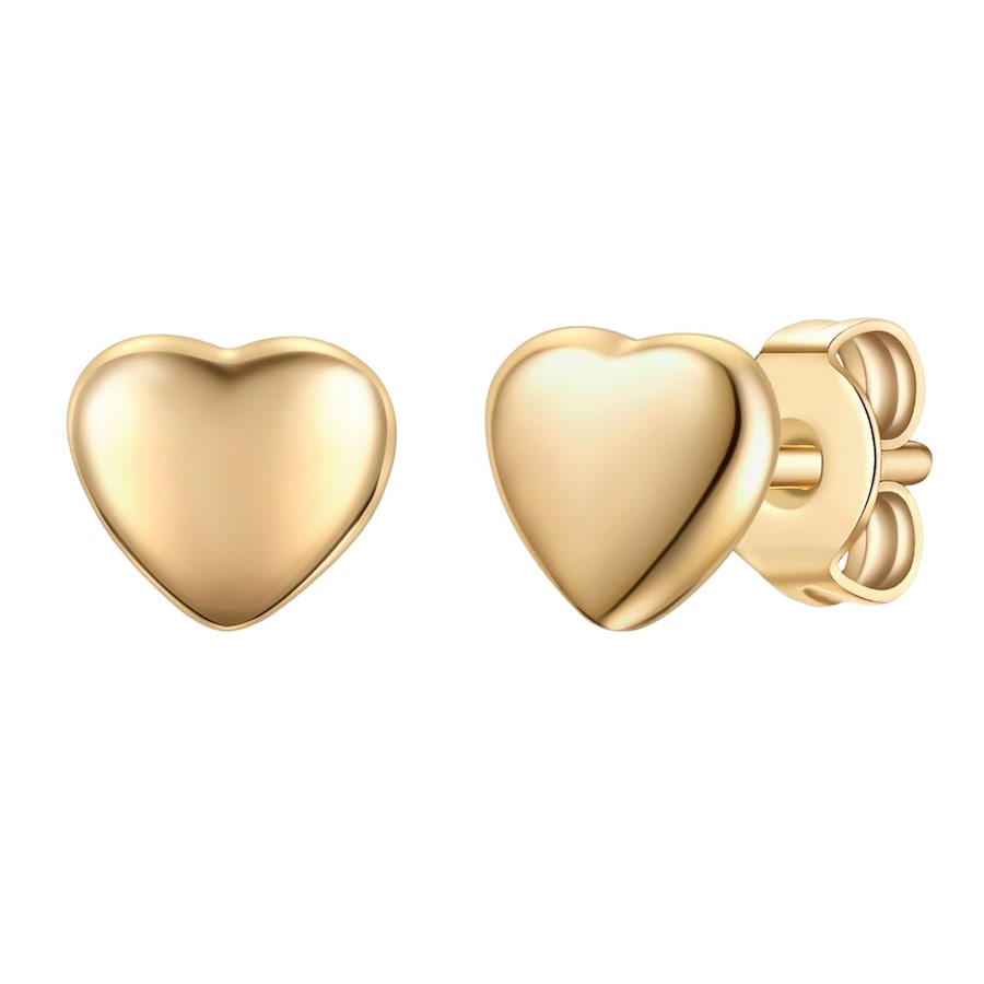 Lulu & Jane Ohrstecker Herz aus Messing in gelbgold 6,9 mm Damen