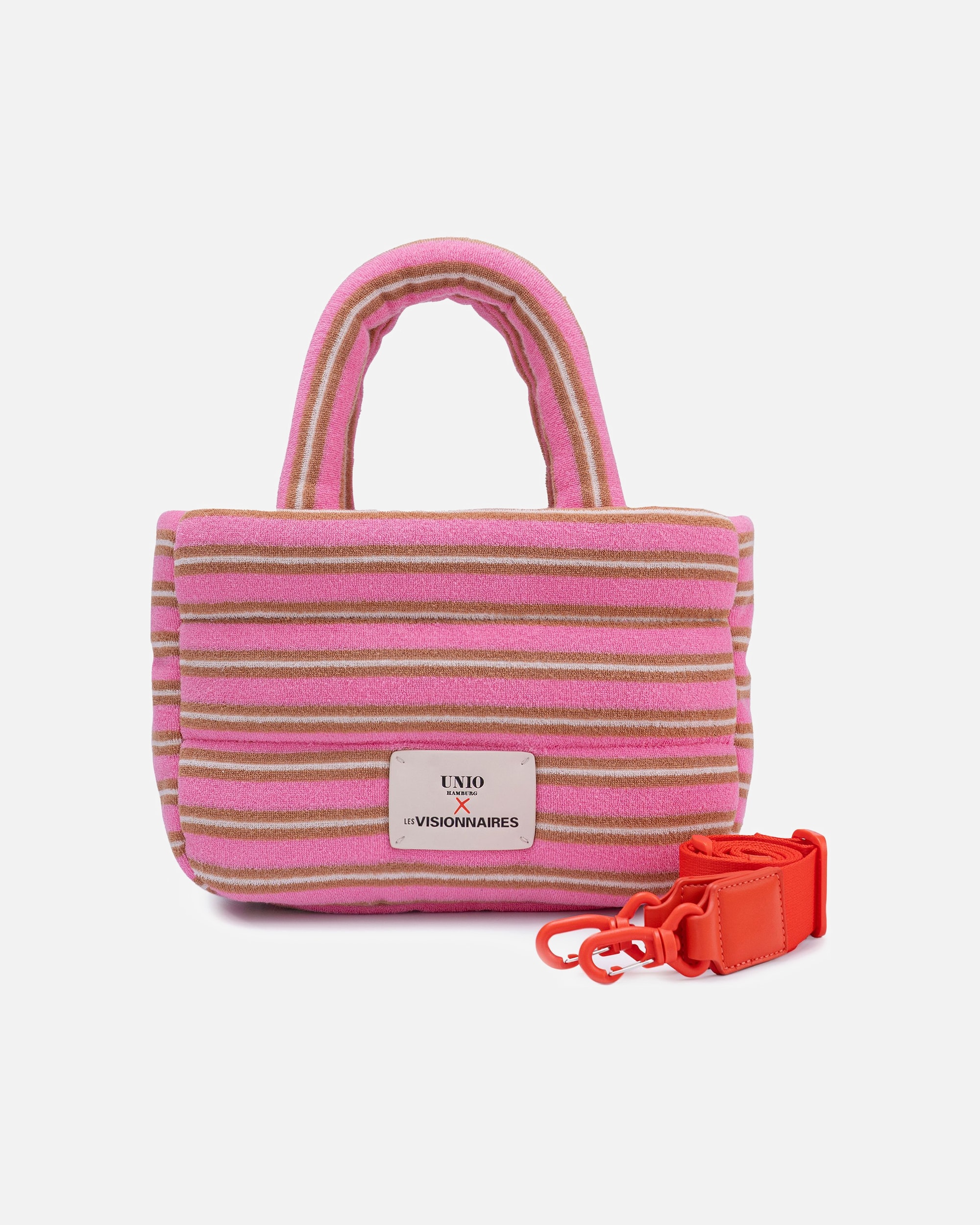 Clutch für Männlich LES VISIONNAIRES Default Brand Line Unio Cortina Henkeltasche pink cognac ecru