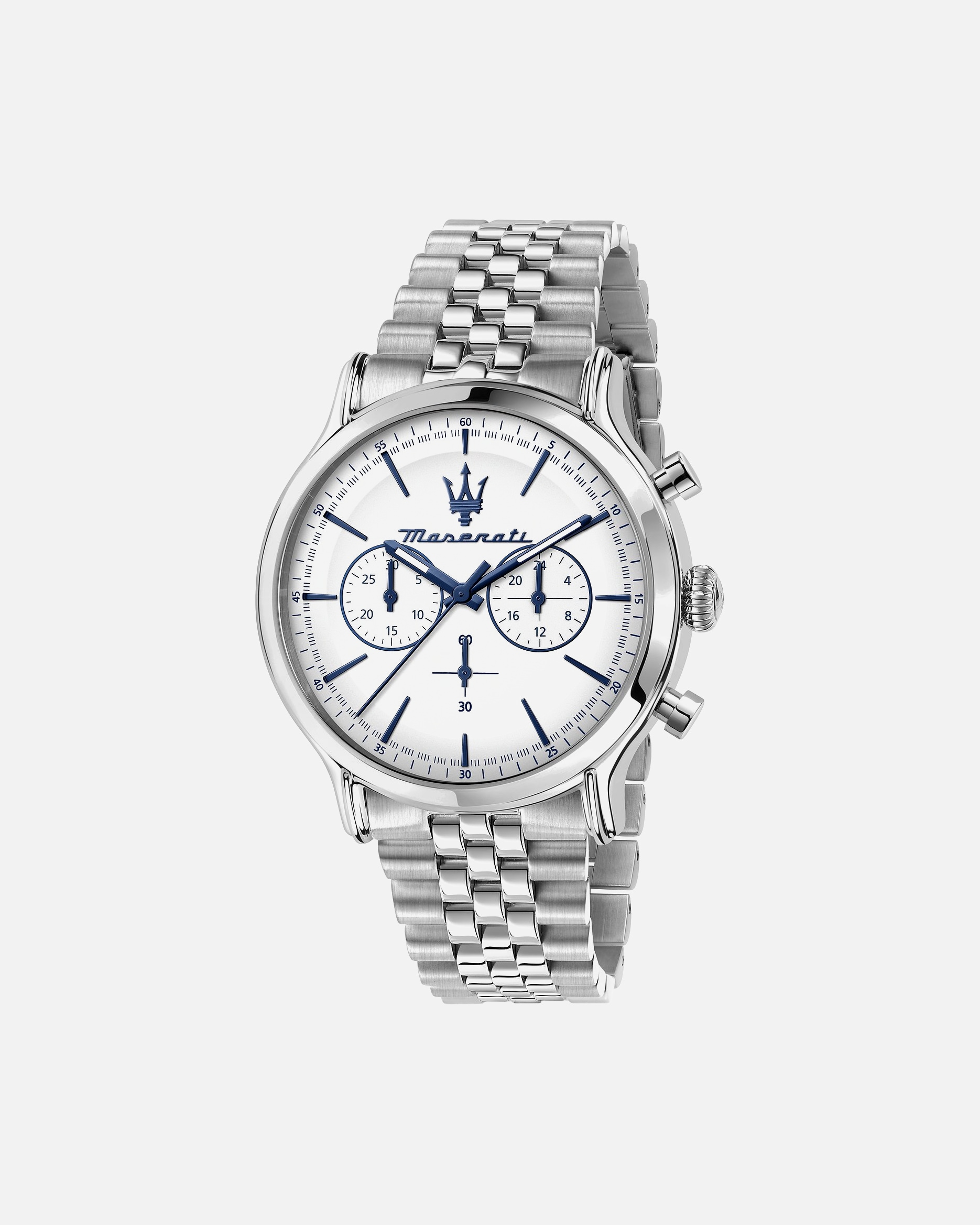 Uhr für Männlich Maserati Chronograph Edelstahl silber, weiß