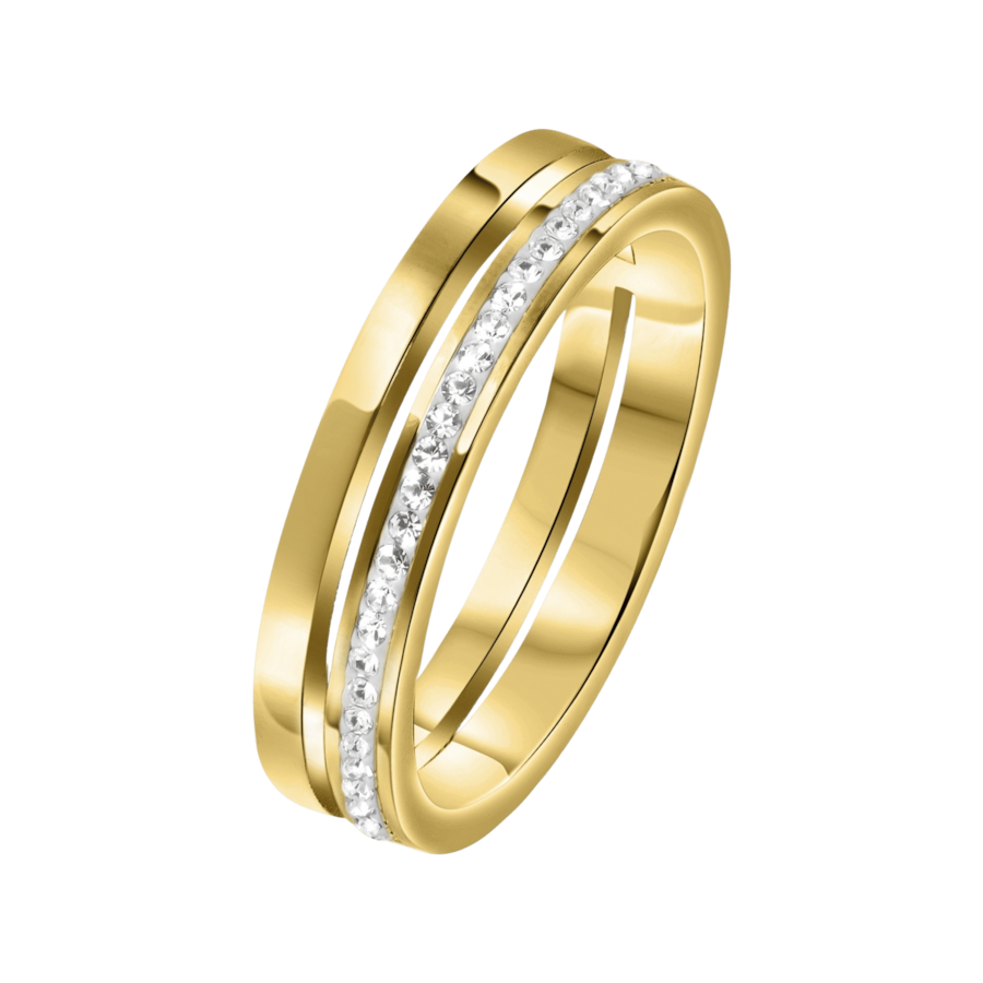 Lucardi Ringe Stahl Gold - 50mm Herren