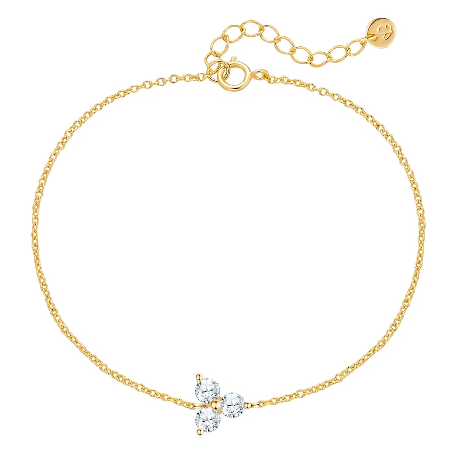 Glanzstücke München Armband aus Sterling Silber in Gelbgold mit Zirkonia 17,0 cm Basislänge + 3,0 Verlängerung Damen