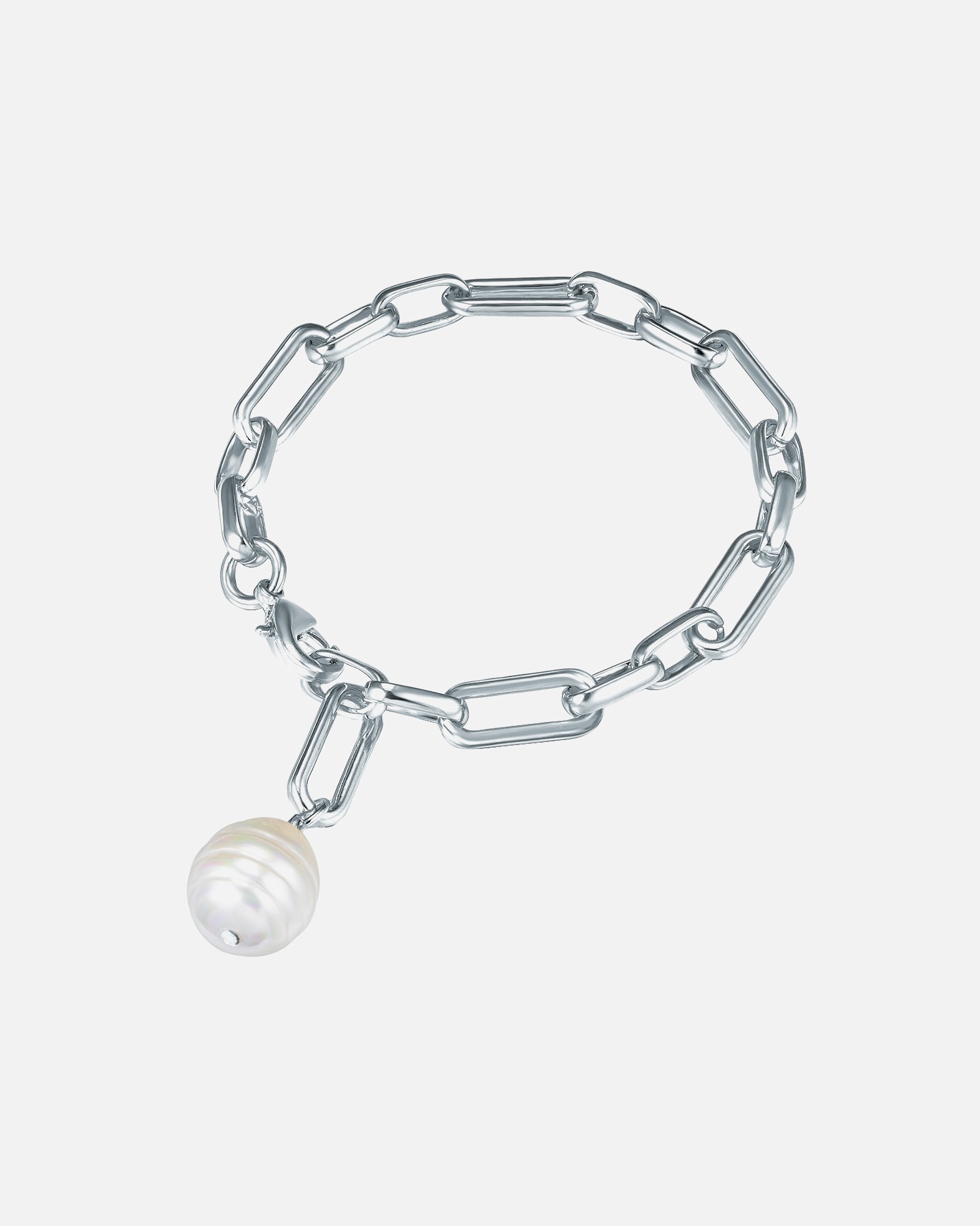 Armband für Weiblich Lulu & Jane Perlen-Armband Metall-Legierung Muschelkernperle in Silber 21,0 cm