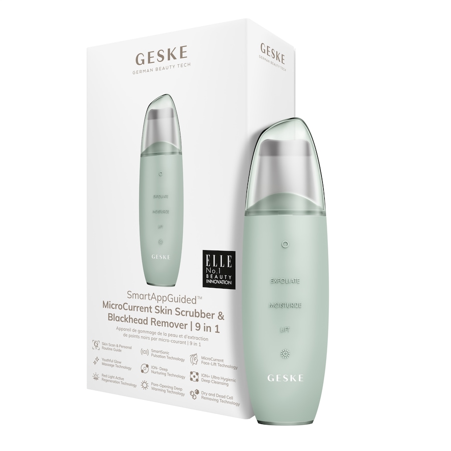 Geske SmartAppGuided MicroCurrent Skin Scrubber & Blackhead Remover 9 in 1 Green