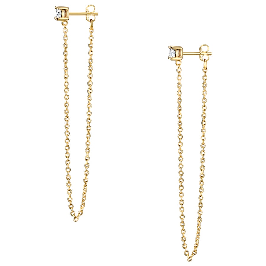 Glanzstücke München Ohrhänger Sterling Silber Zirkonia in Gelbgold 60,0 mm Damen